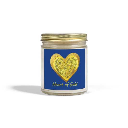 Scented Candle, Coconut Apricot Wax (9oz) - Dark Blue