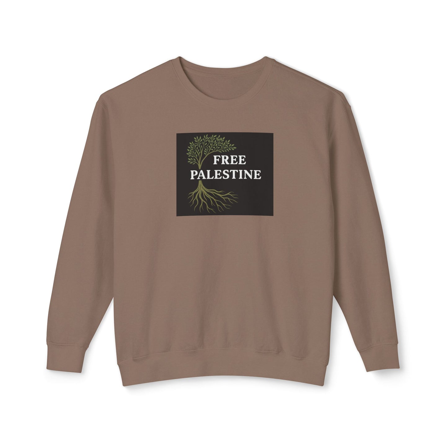 Unisex Lightweight Crewneck Sweatshirt - Free Palestine (Olive Tree Roots Edition)