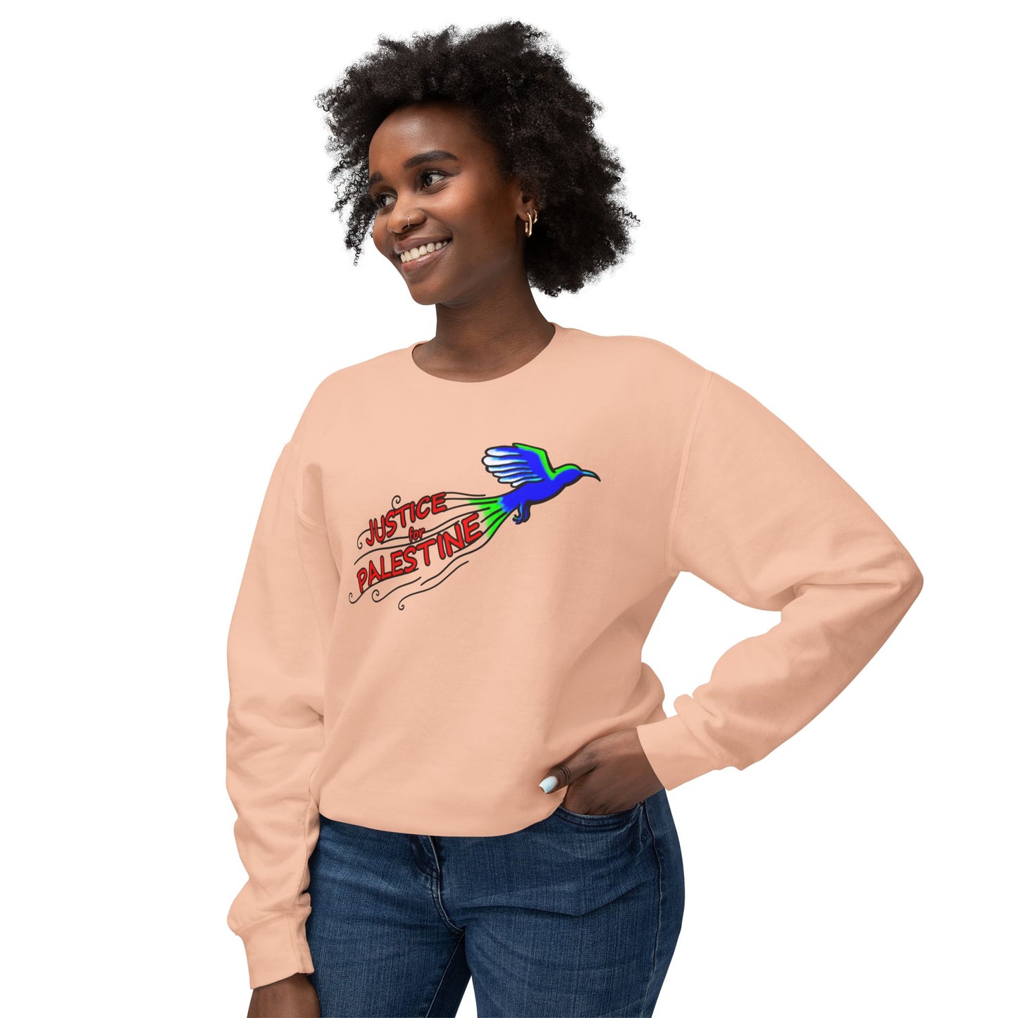 Unisex Lightweight Crewneck Sweatshirt - Justice for Palestine