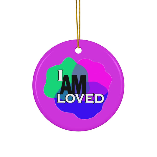Ceramic Decor (Purple Circle) - "I Am Loved"