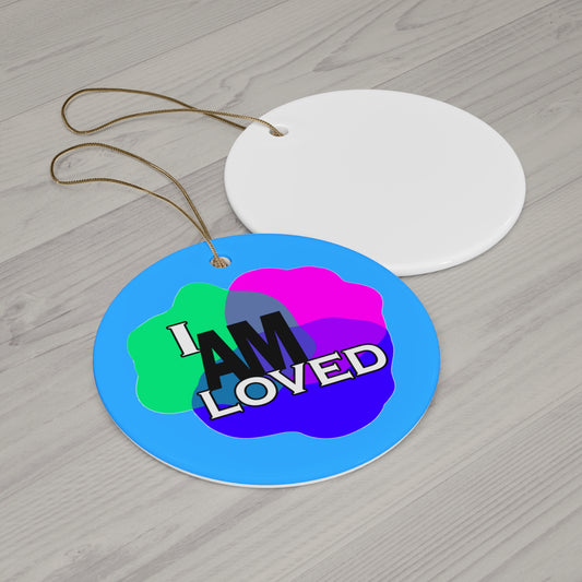 Ceramic Decor (Blue Circle) - I Am Loved