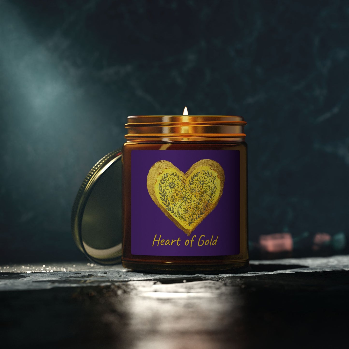 Scented Candle, Coconut Apricot Wax (9oz) - Dark Purple