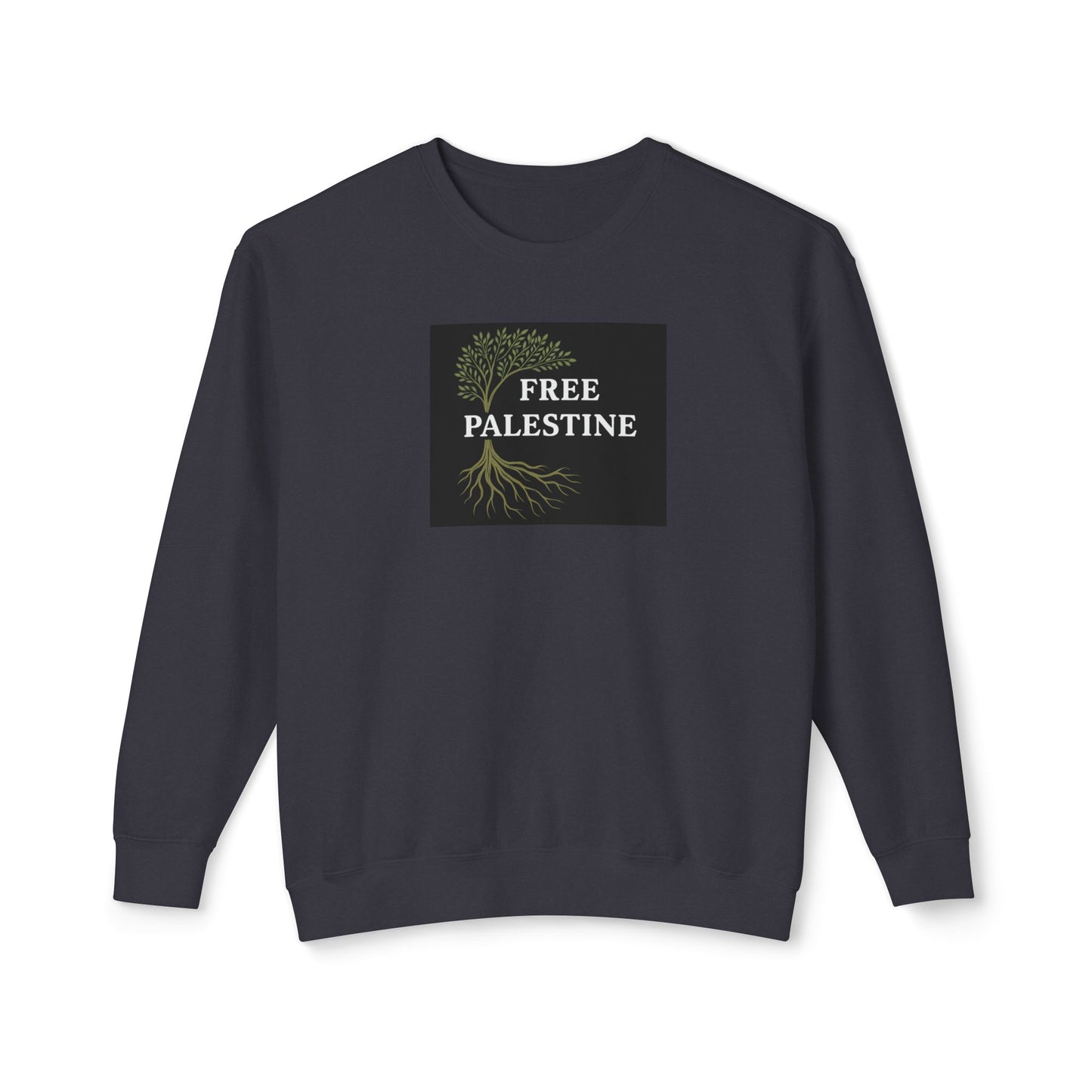 Unisex Lightweight Crewneck Sweatshirt - Free Palestine (Olive Tree Roots Edition)