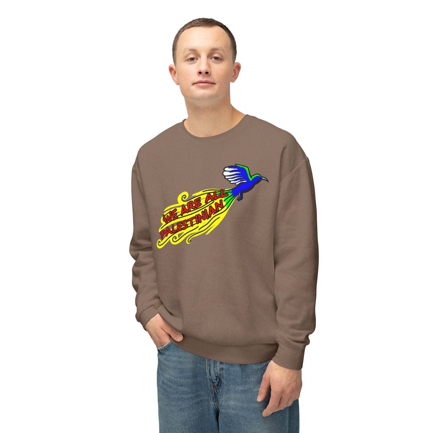 Unisex Lightweight Crewneck Sweatshirt - We are all Palestinian