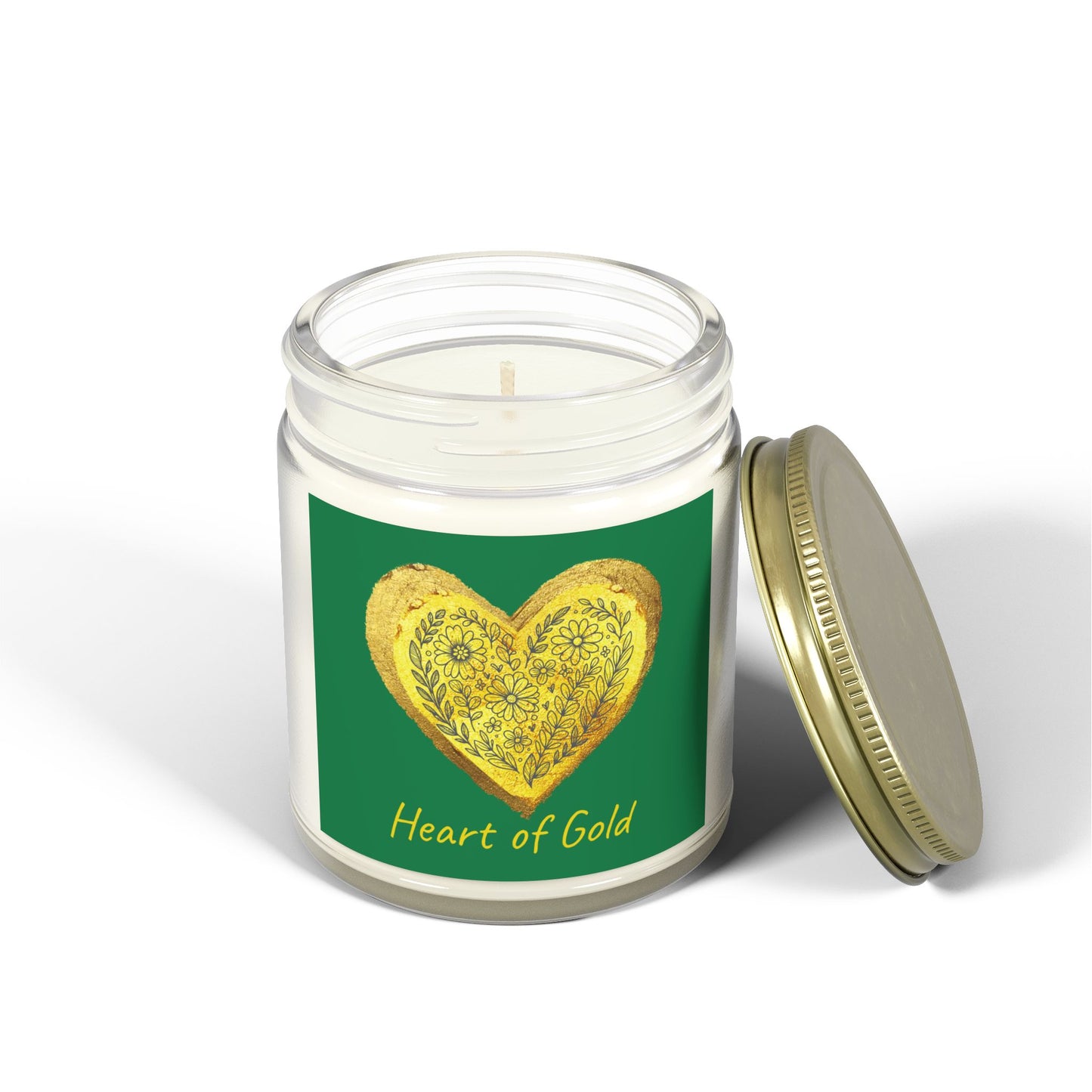 Scented Candle, Coconut Apricot Wax (9oz) - Forest Green