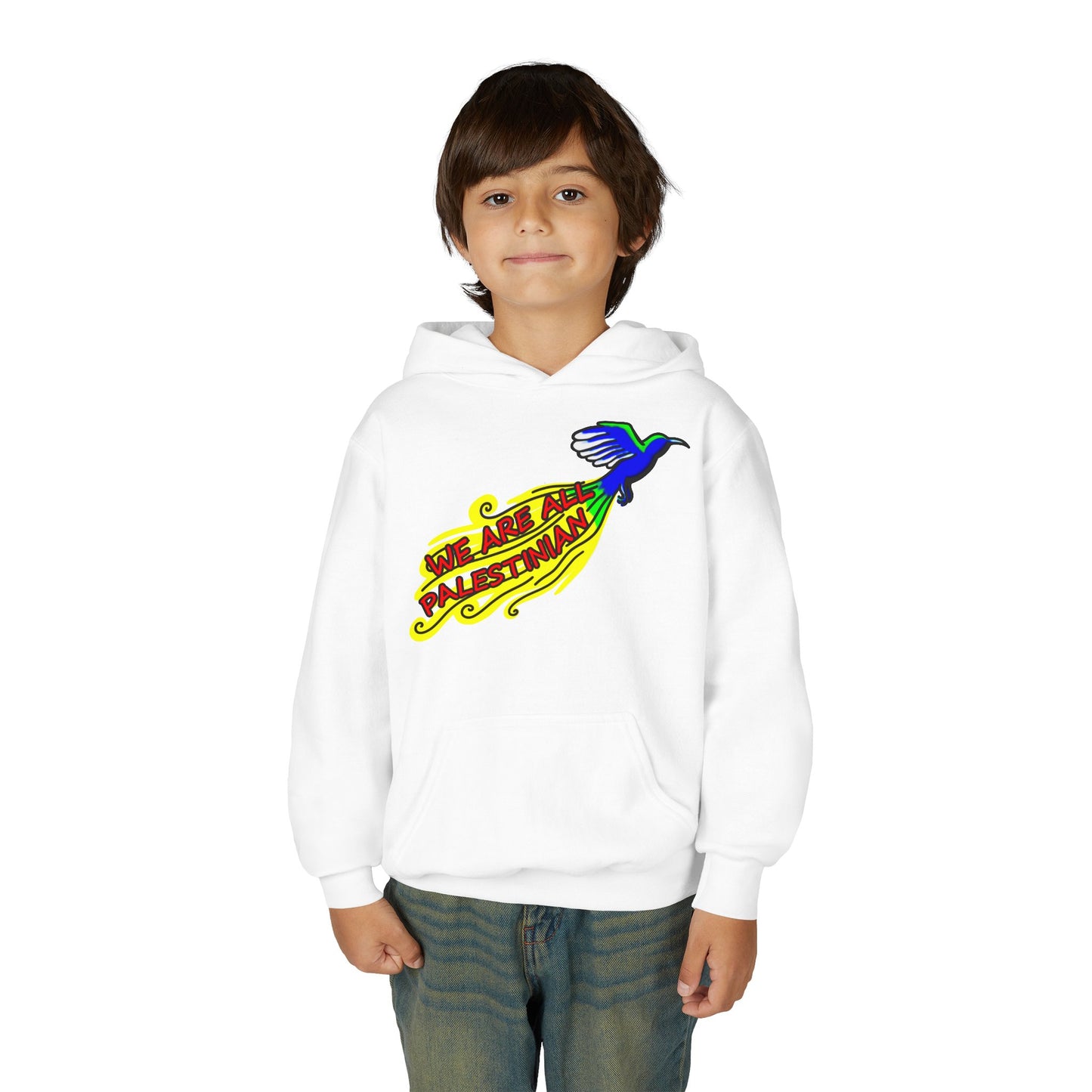 Youth Heavy Blend Hooded Sweatshirt - We are all Palestinian