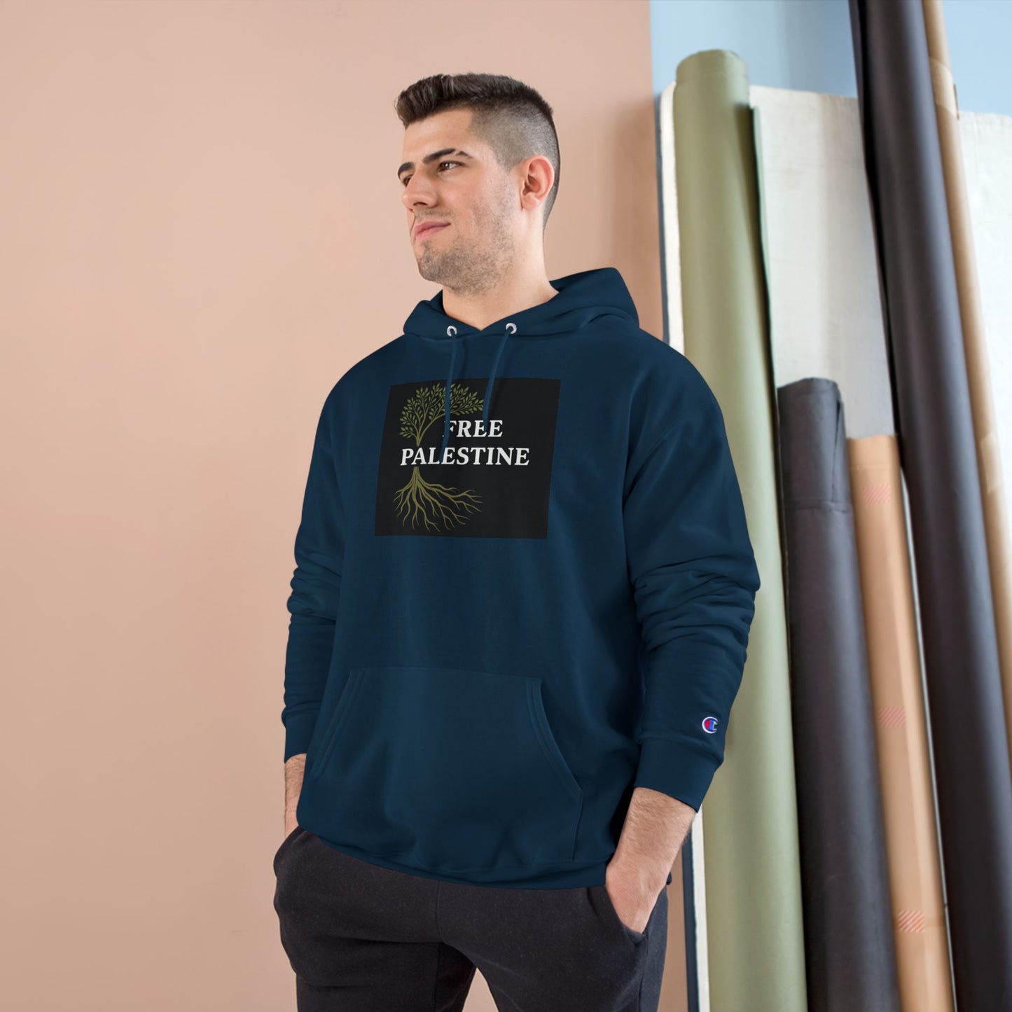 Champion Hoodie - Free Palestine (Olive Tree Roots Edition)