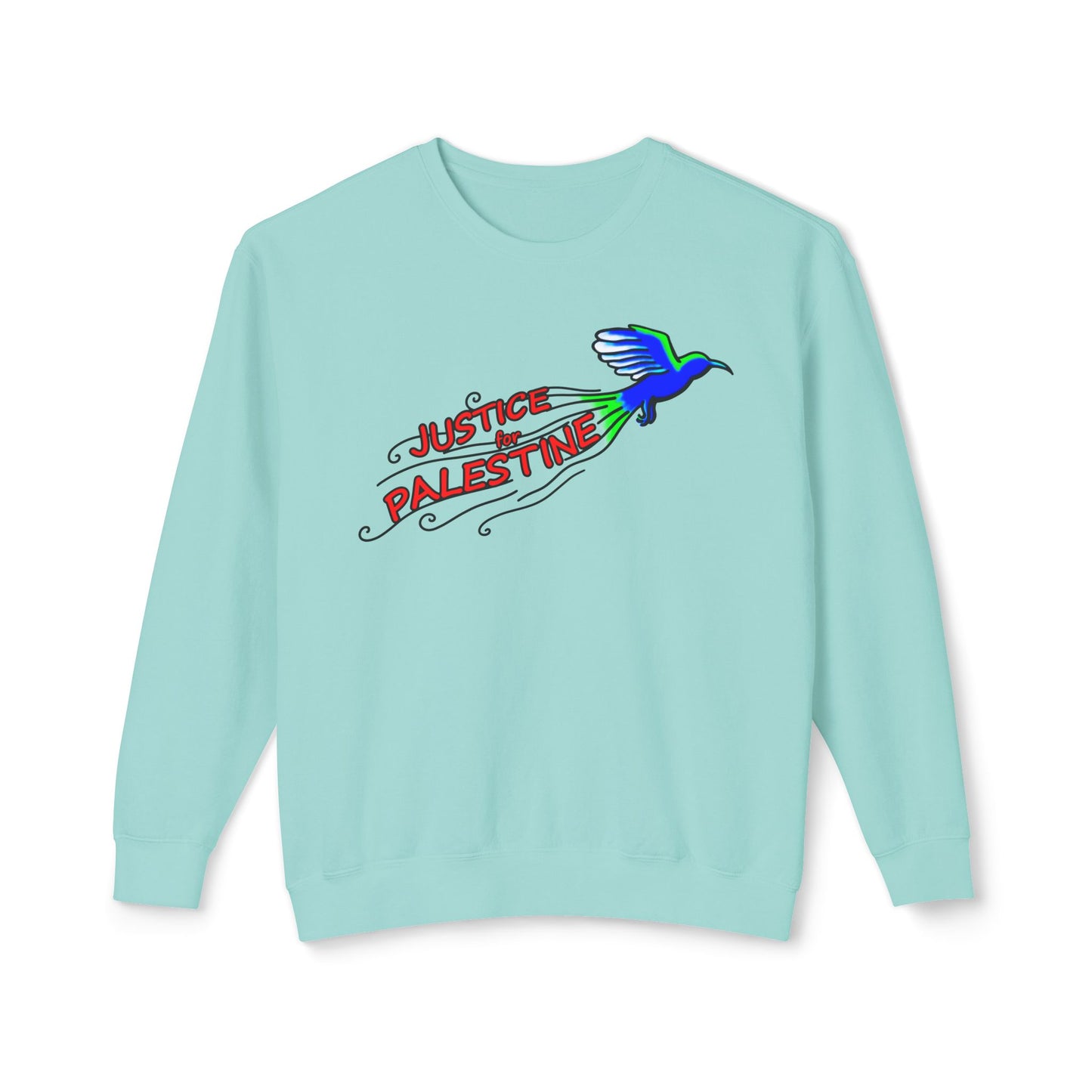 Unisex Lightweight Crewneck Sweatshirt - Justice for Palestine