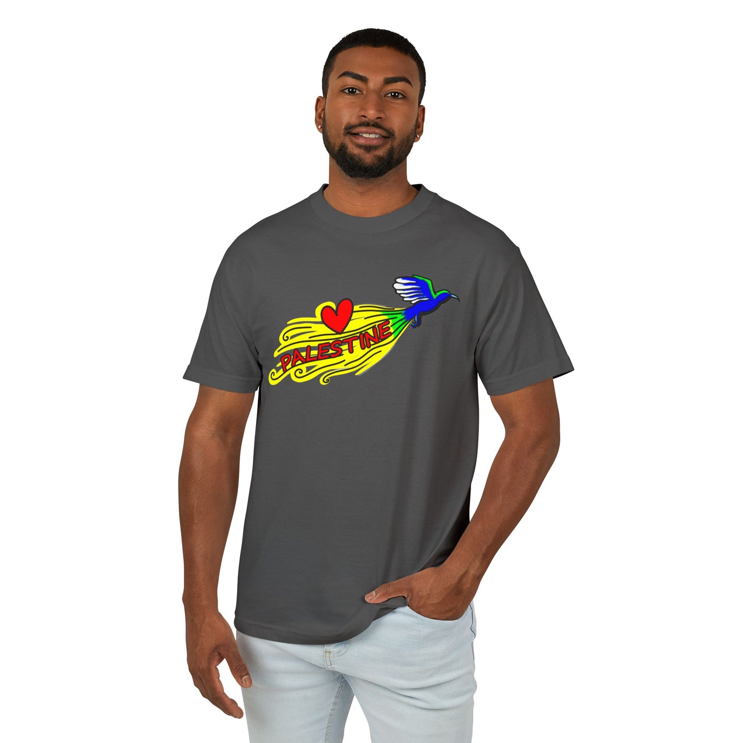 Unisex Heavyweight Cotton Tee - Love Palestine