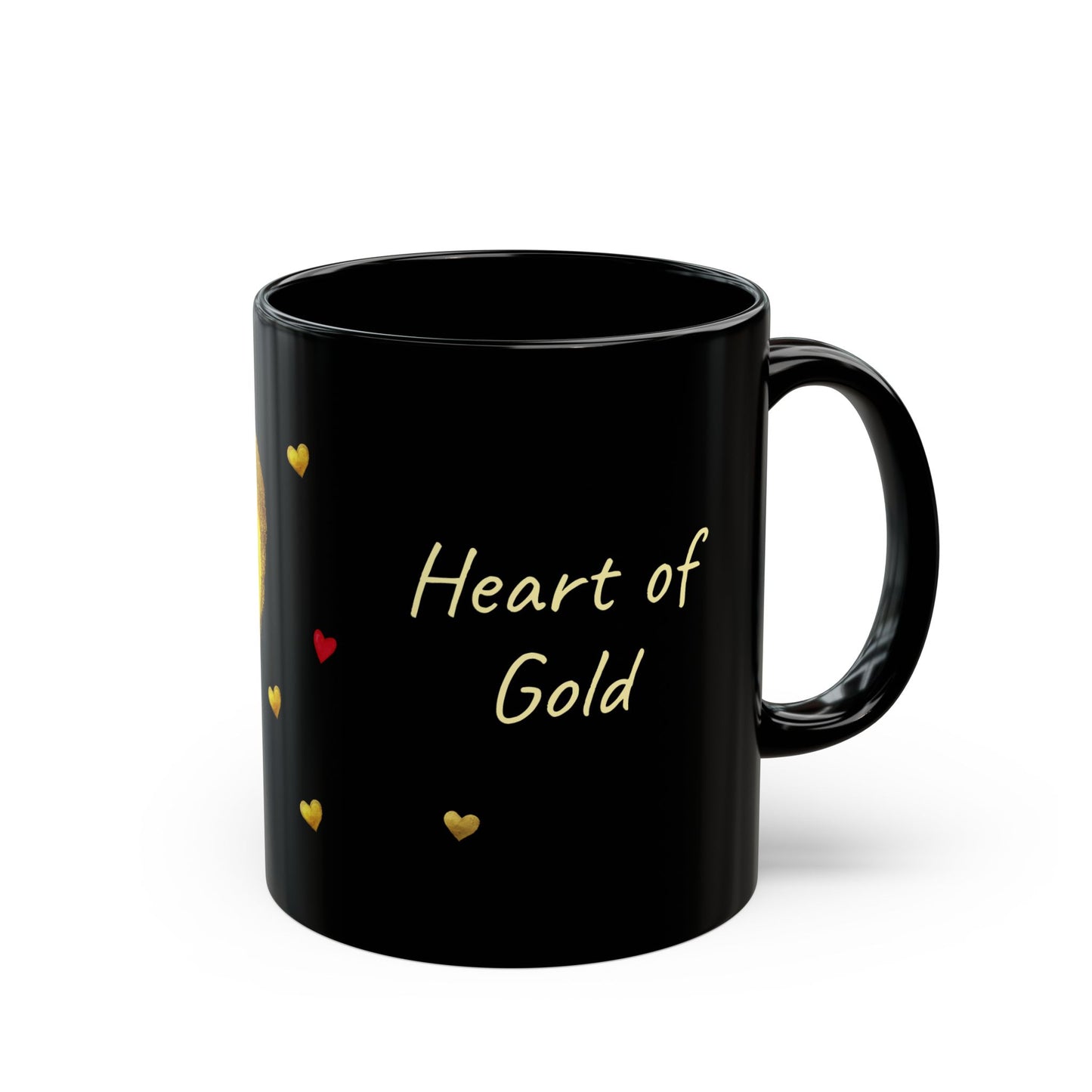 Black Mug  - Heart of Gold (11oz)