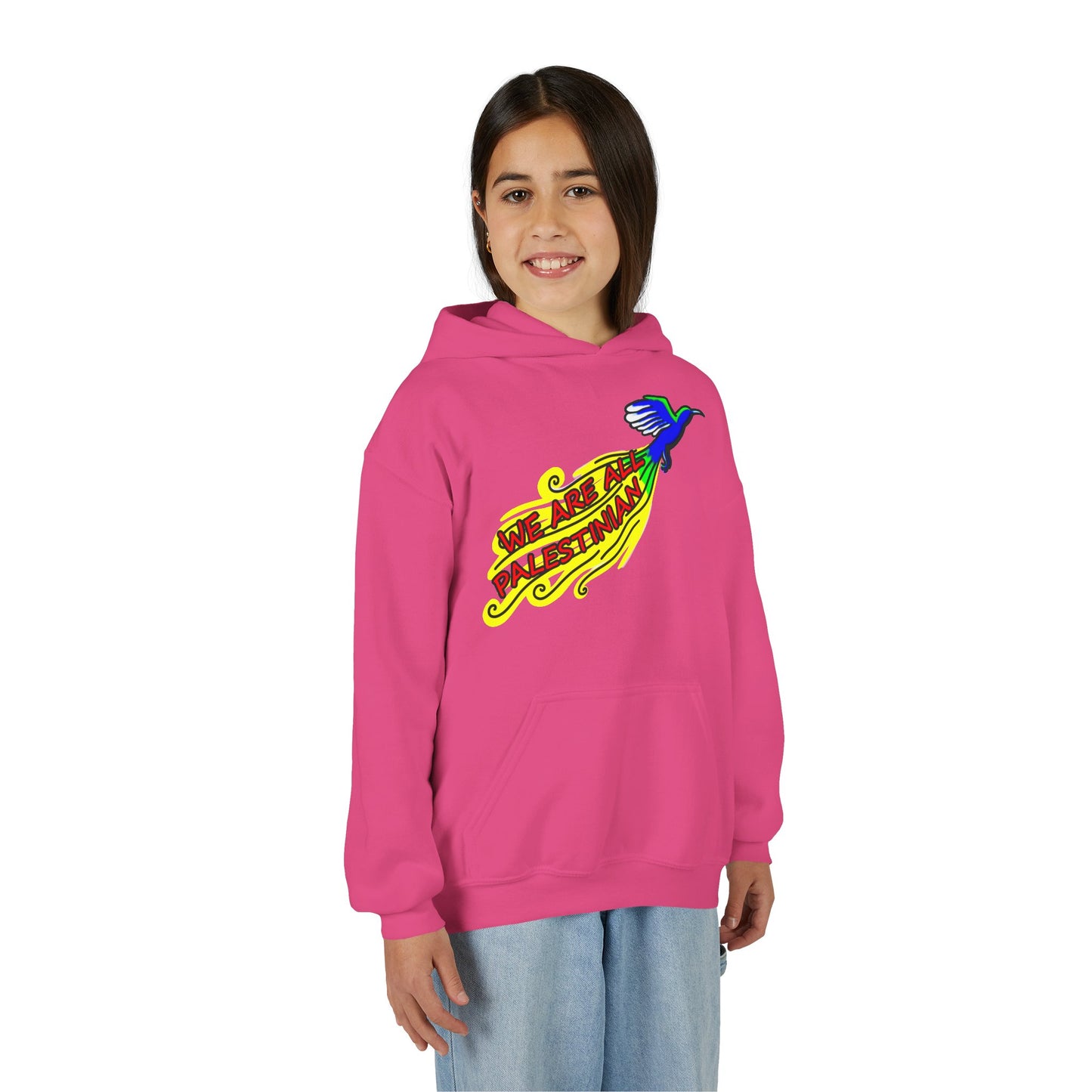 Youth Heavy Blend Hooded Sweatshirt - We are all Palestinian