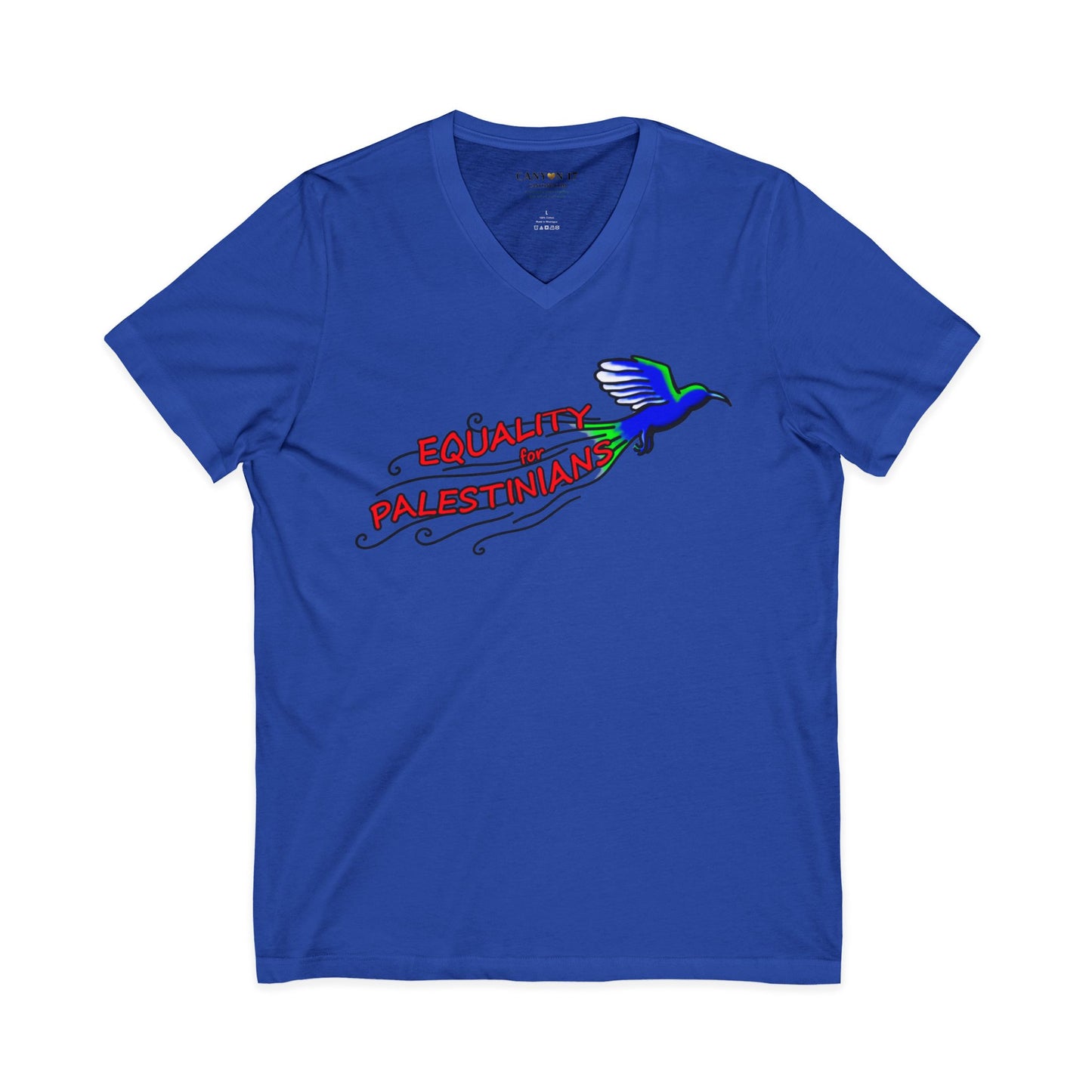 Unisex Jersey Short Sleeve V-Neck Tee - Equality for Palestinians