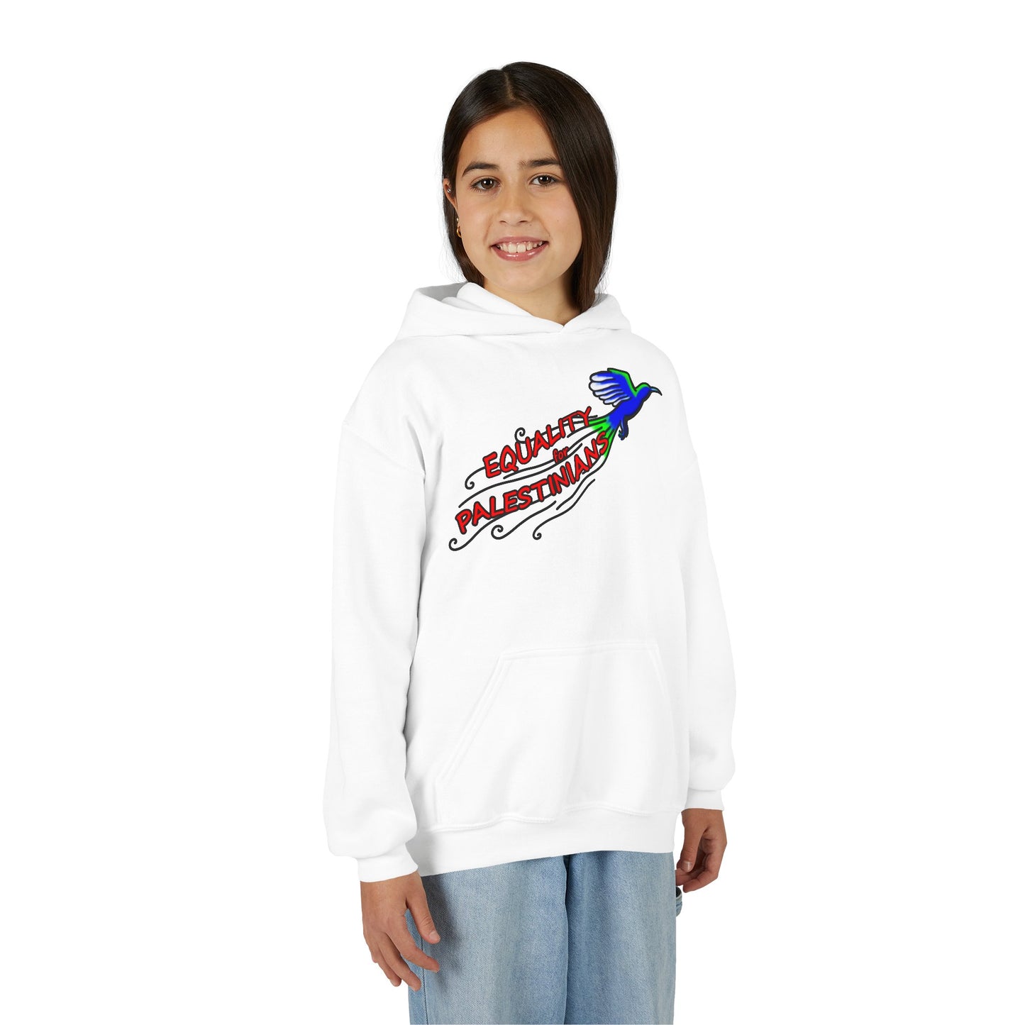 Youth Heavy Blend Hooded Sweatshirt - Equality for Palestinians