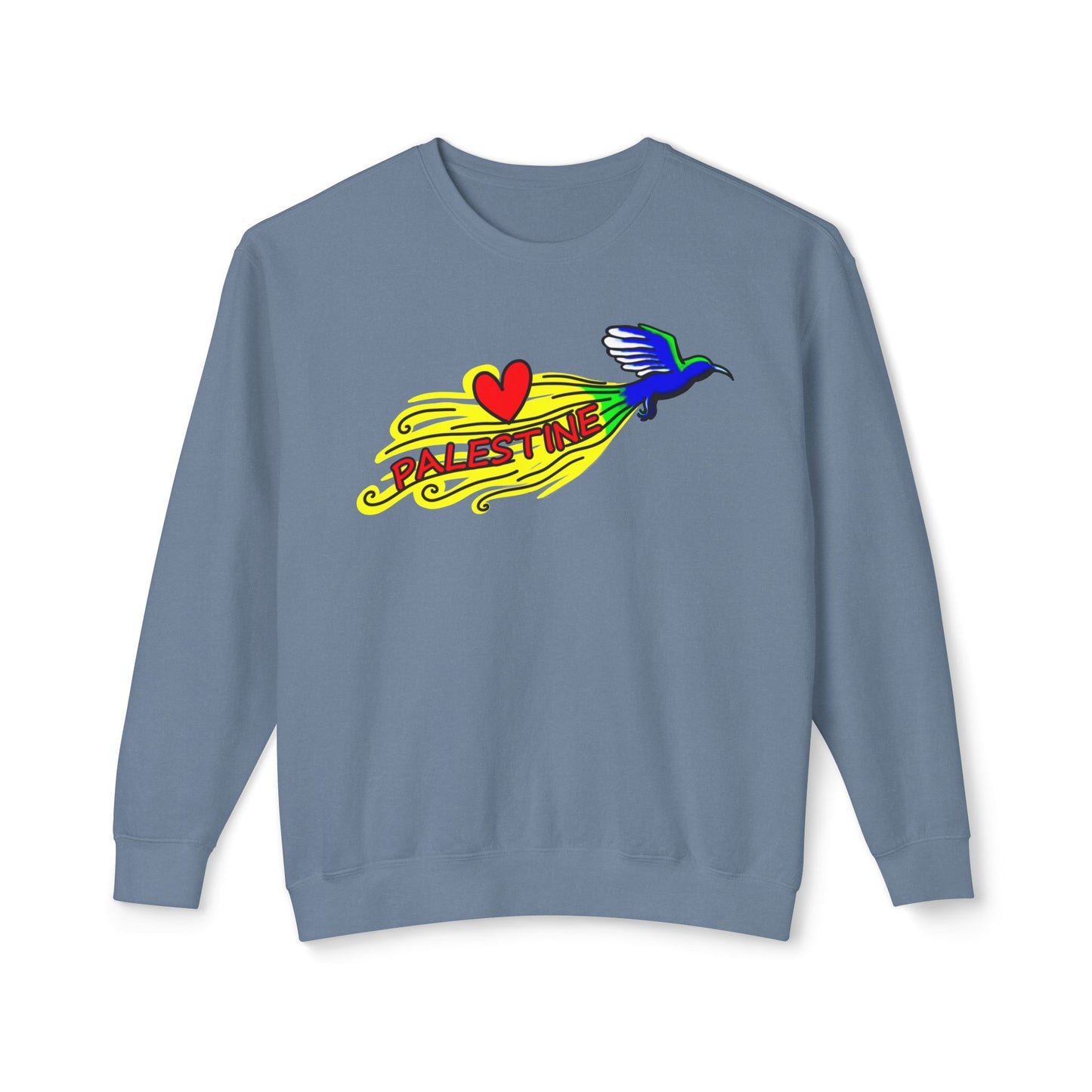 Unisex Lightweight Crewneck Sweatshirt - Love Palestine