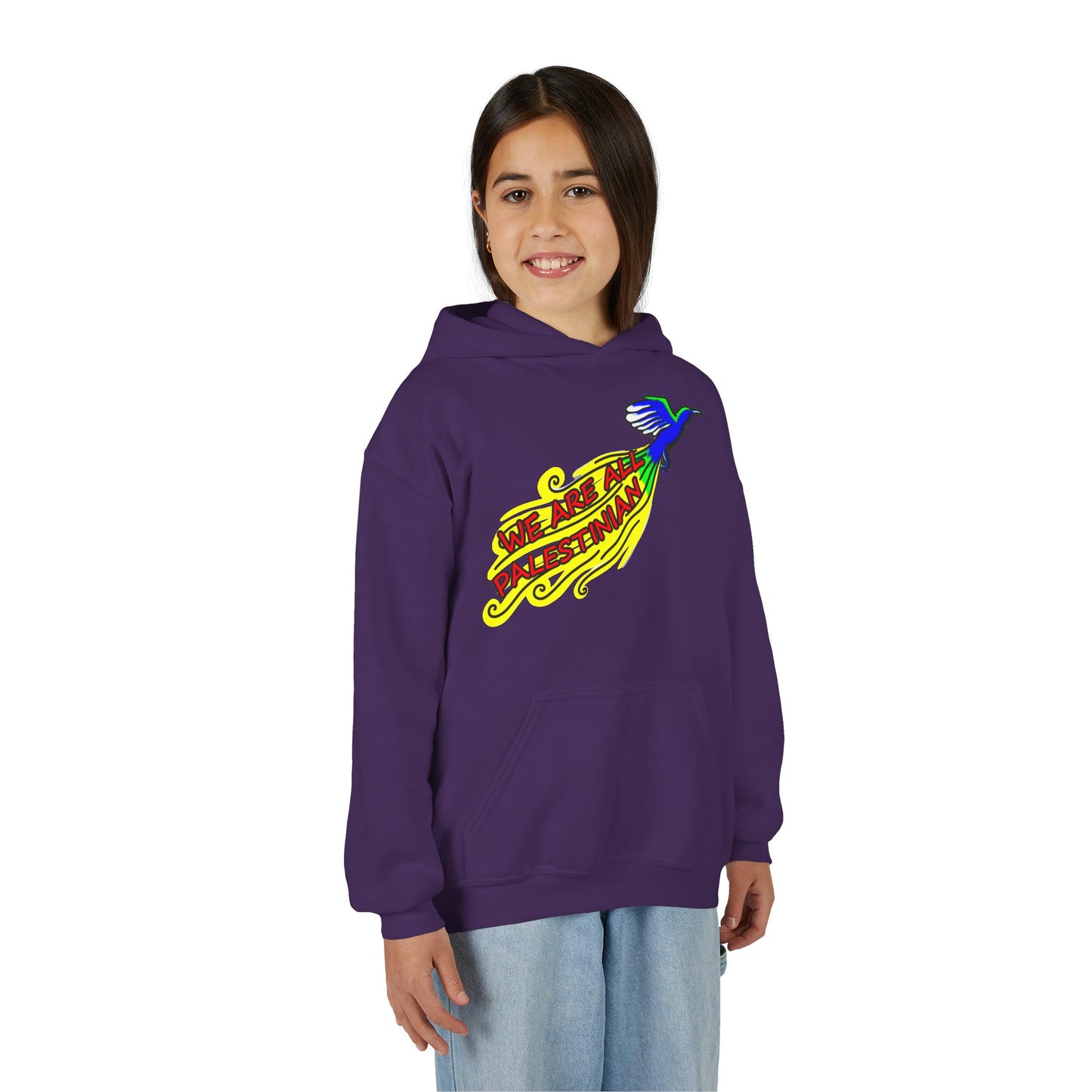Youth Heavy Blend Hooded Sweatshirt - We are all Palestinian