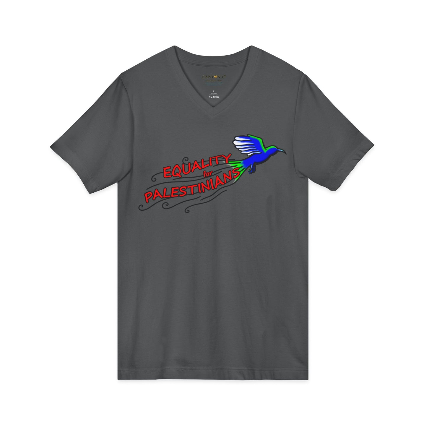 Unisex Jersey Short Sleeve V-Neck Tee - Equality for Palestinians