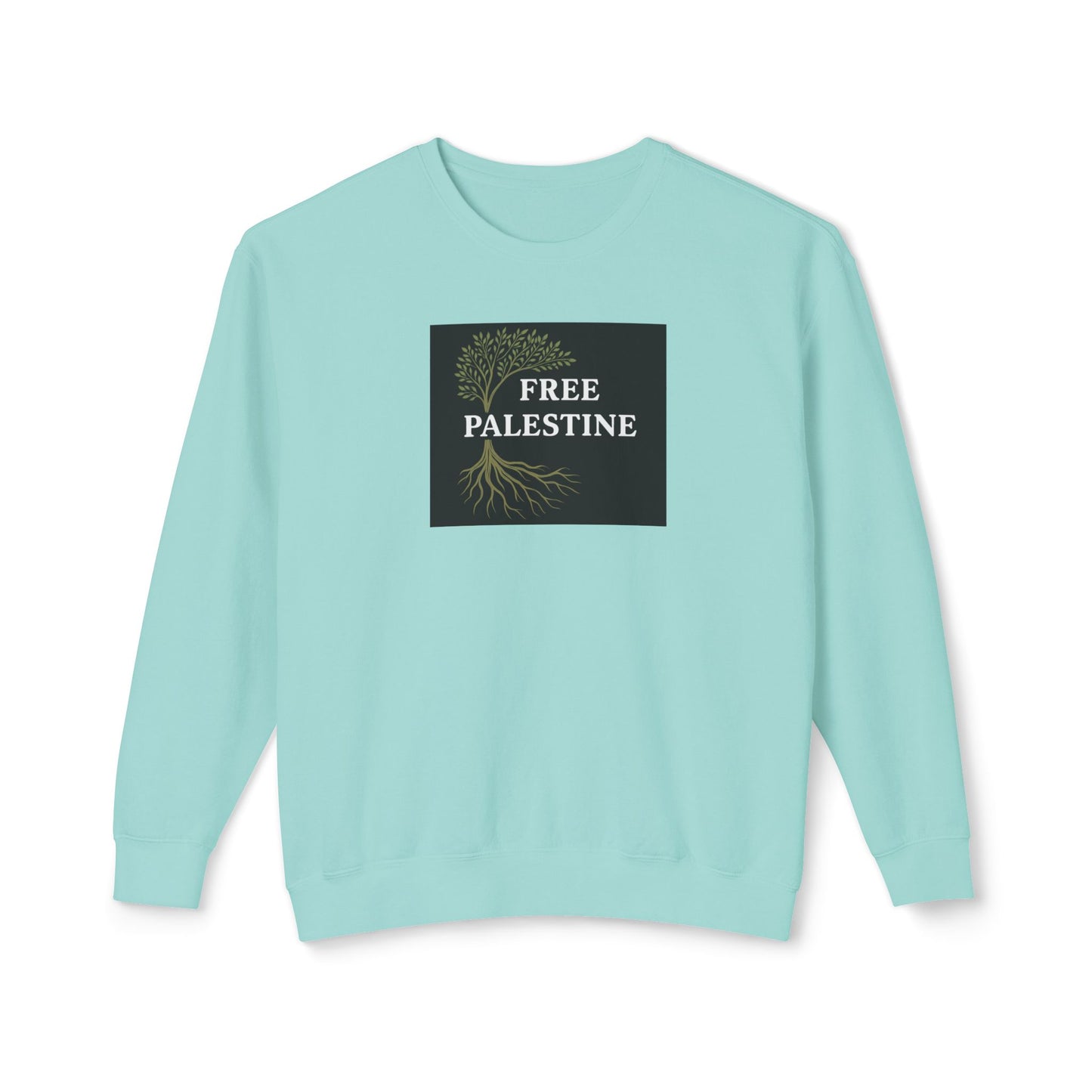 Unisex Lightweight Crewneck Sweatshirt - Free Palestine (Olive Tree Roots Edition)