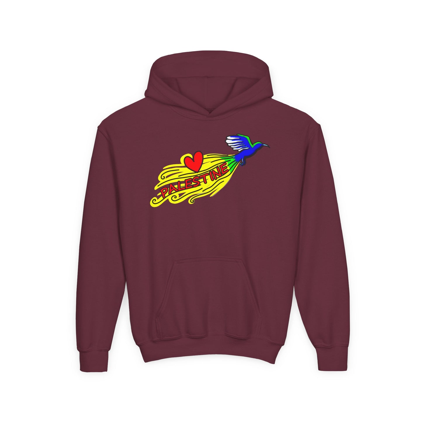 Youth Heavy Blend Hooded Sweatshirt - Love Palestine