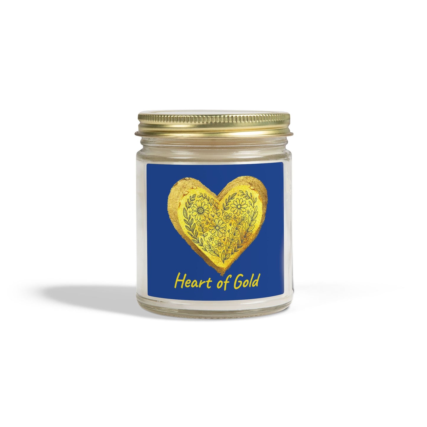 Scented Candle, Coconut Apricot Wax (9oz) - Dark Blue