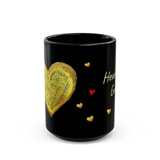 Black Mug  - Heart of Gold (15oz)
