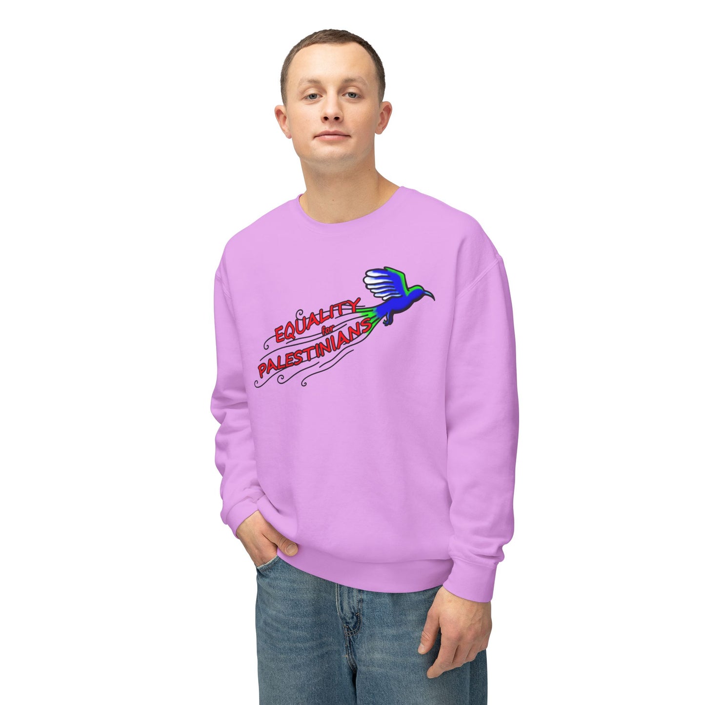 Unisex Lightweight Crewneck Sweatshirt - Equality for Palestinians