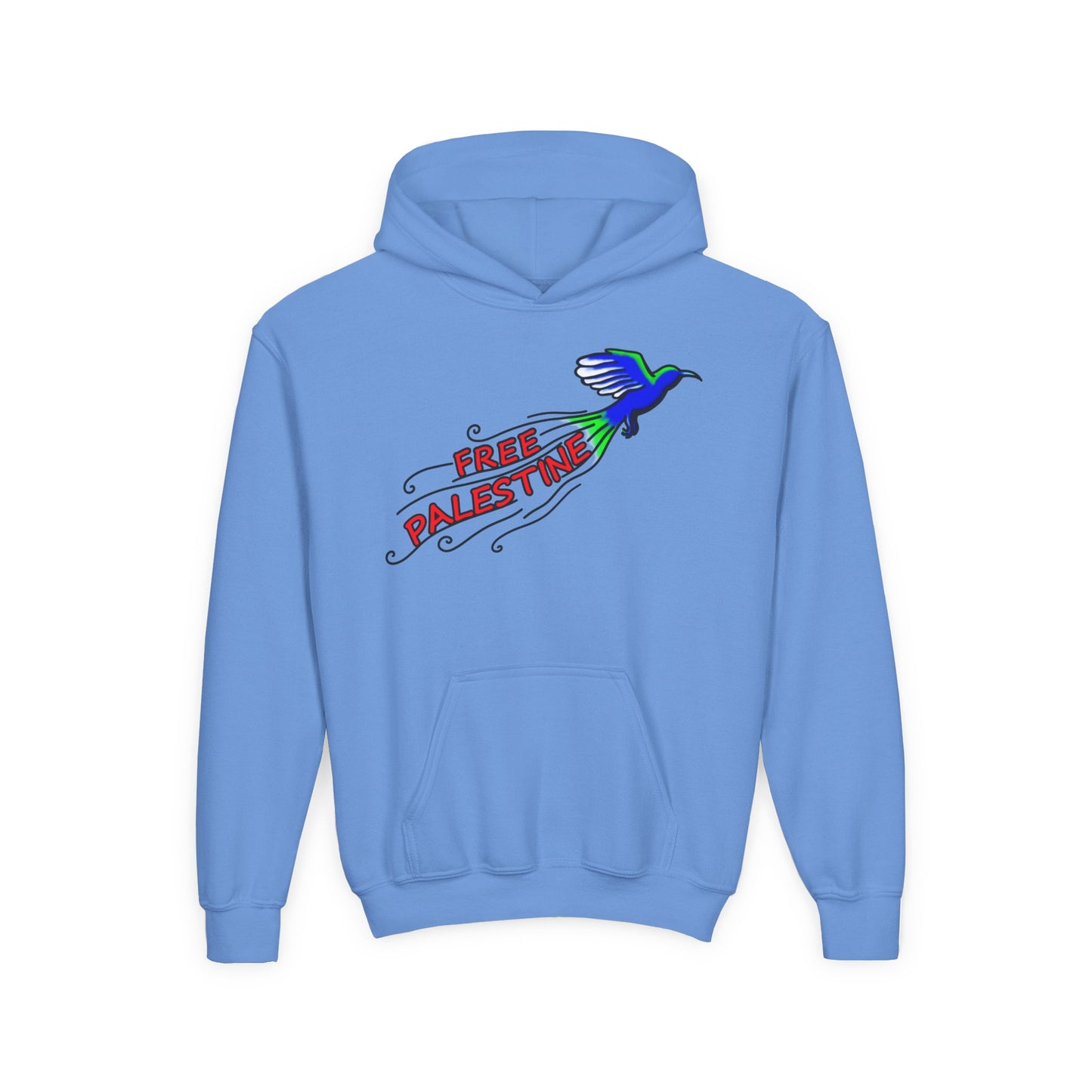 Youth Heavy Blend Hooded Sweatshirt - Free Palestine