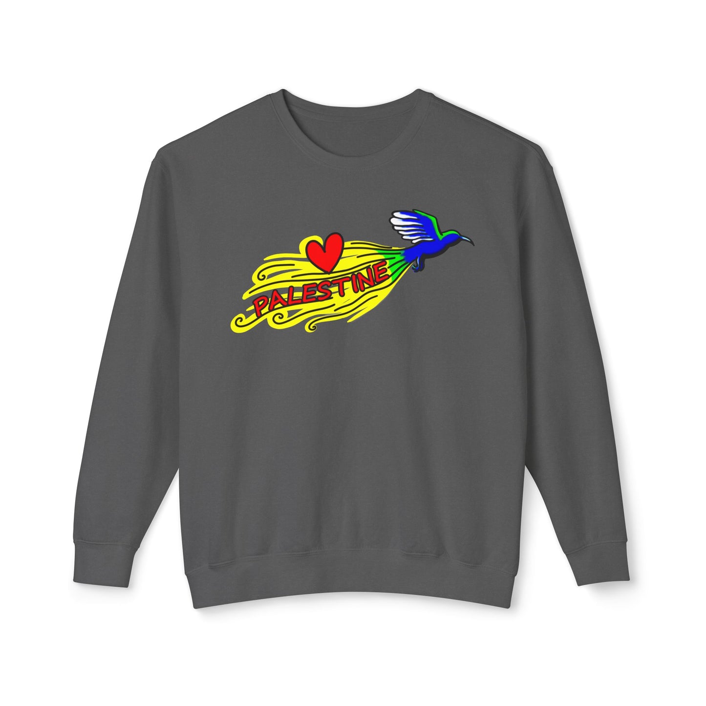 Unisex Lightweight Crewneck Sweatshirt - Love Palestine
