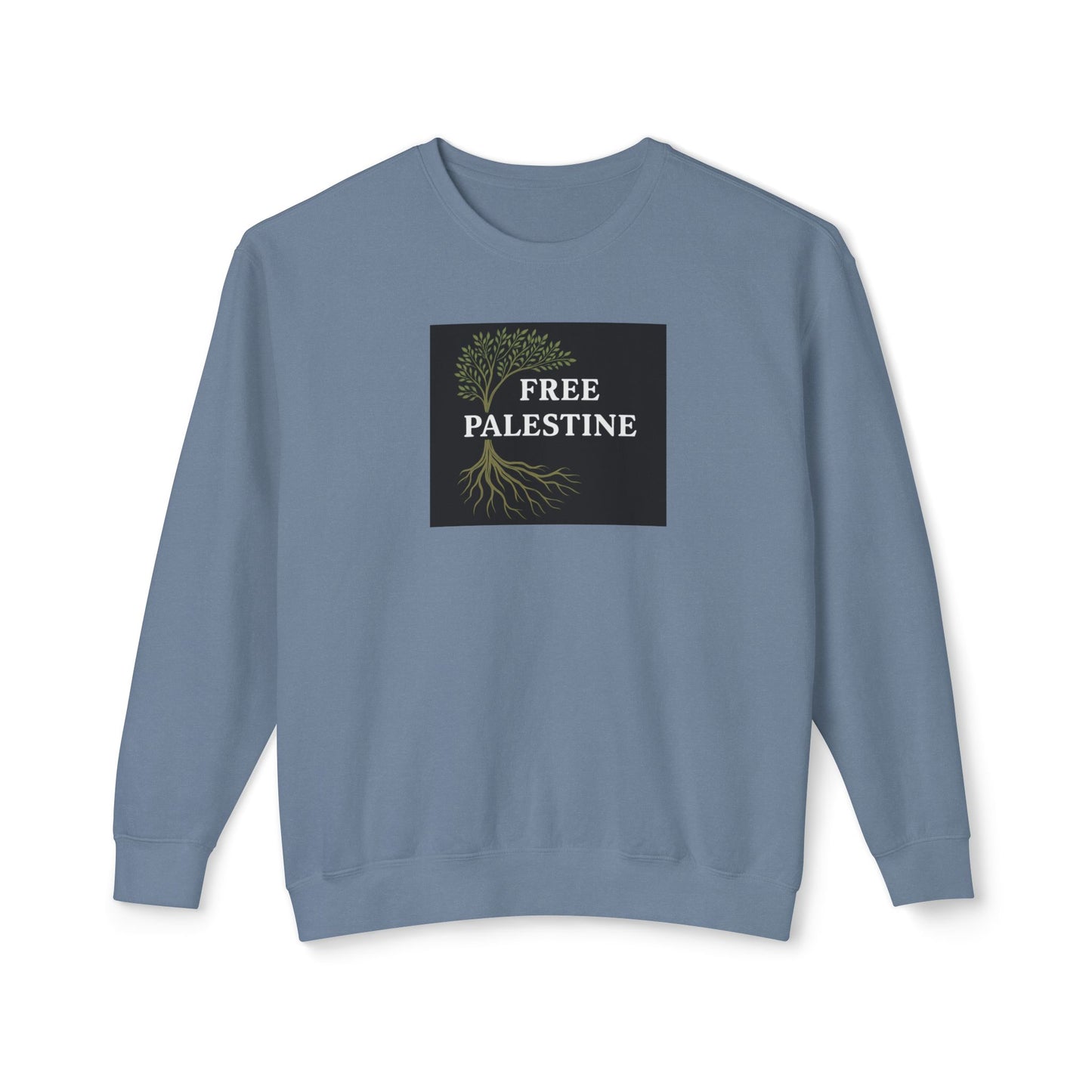 Unisex Lightweight Crewneck Sweatshirt - Free Palestine (Olive Tree Roots Edition)