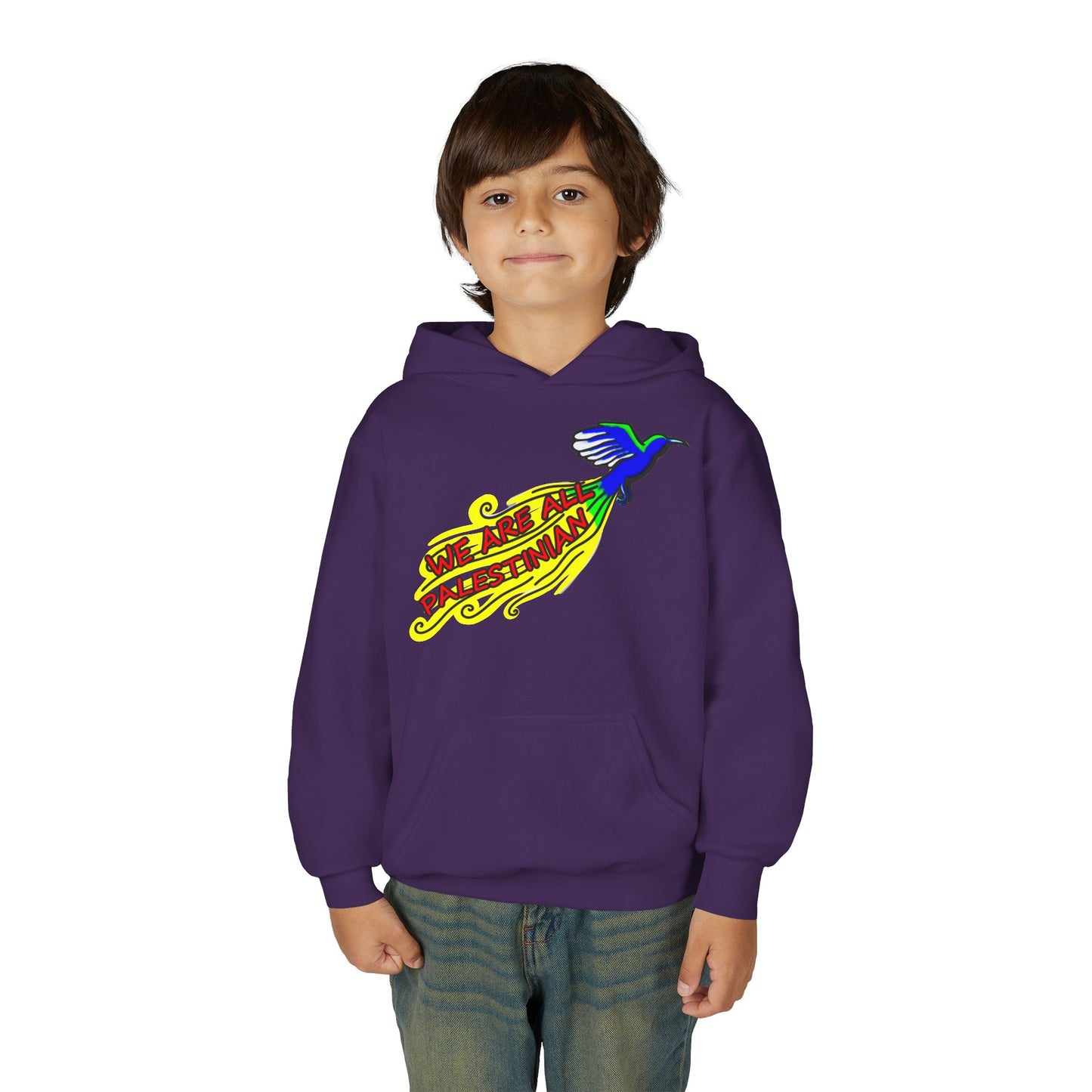 Youth Heavy Blend Hooded Sweatshirt - We are all Palestinian