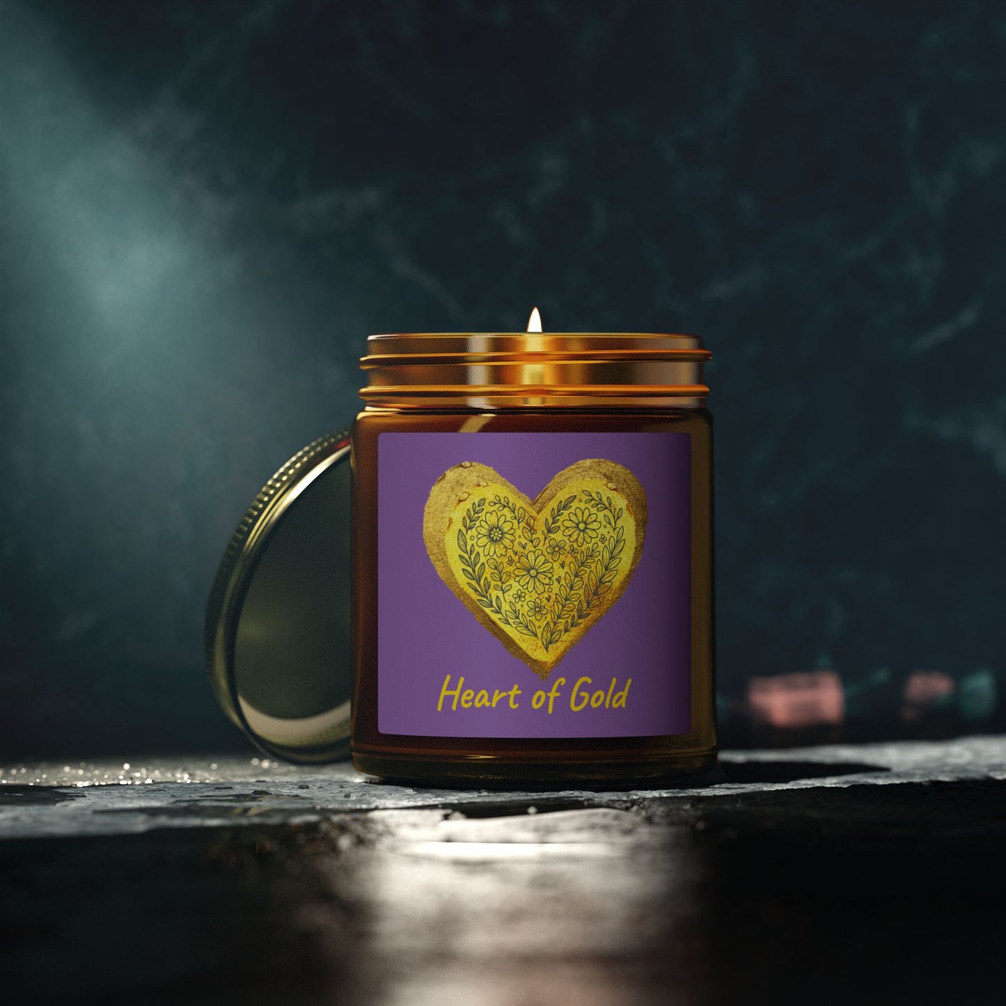 Scented Candle, Coconut Apricot Wax (9oz) - Light Purple