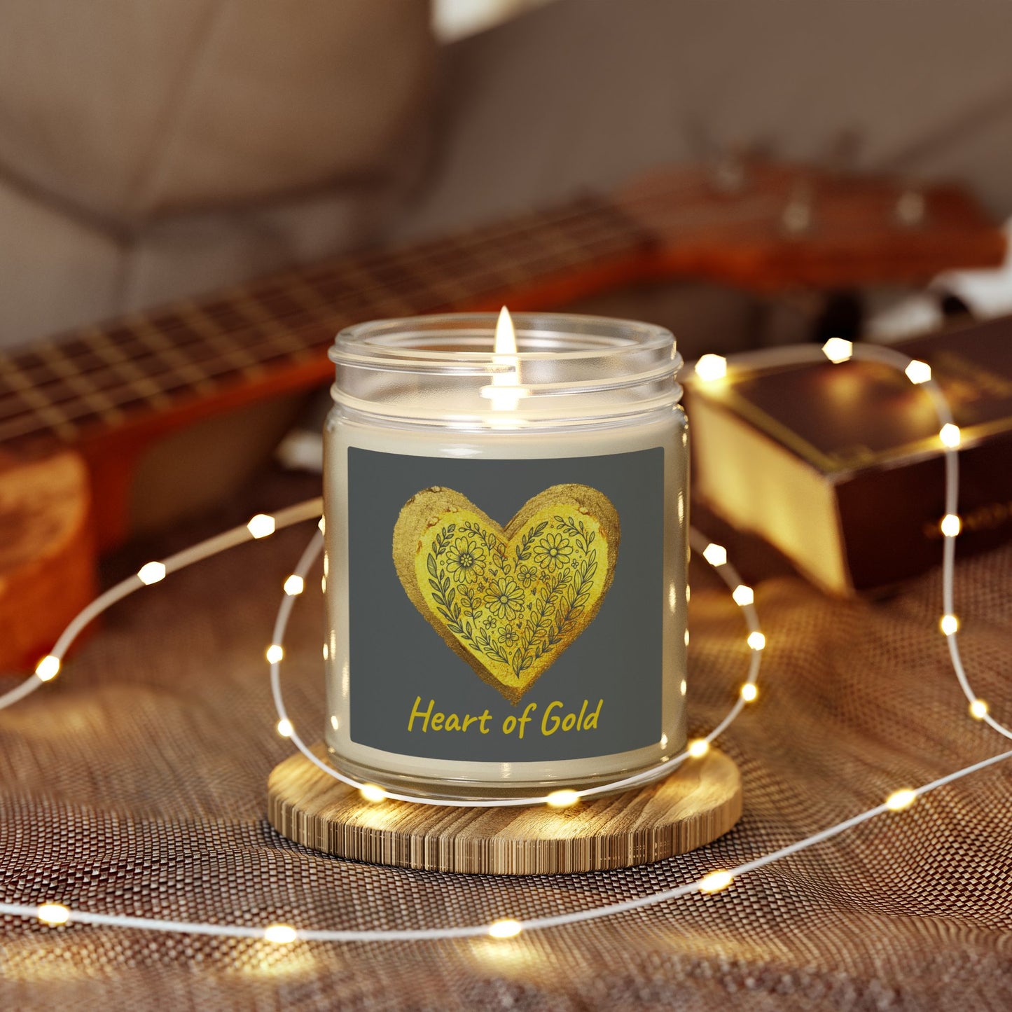 Scented Candle, Coconut Apricot Wax (9oz) - Gray