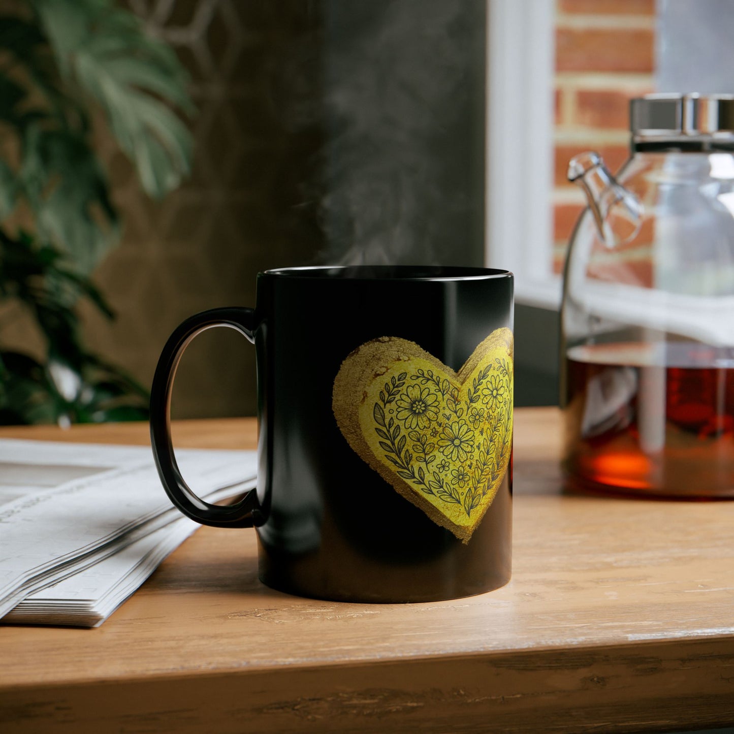Black Mug  - Heart of Gold (11oz)