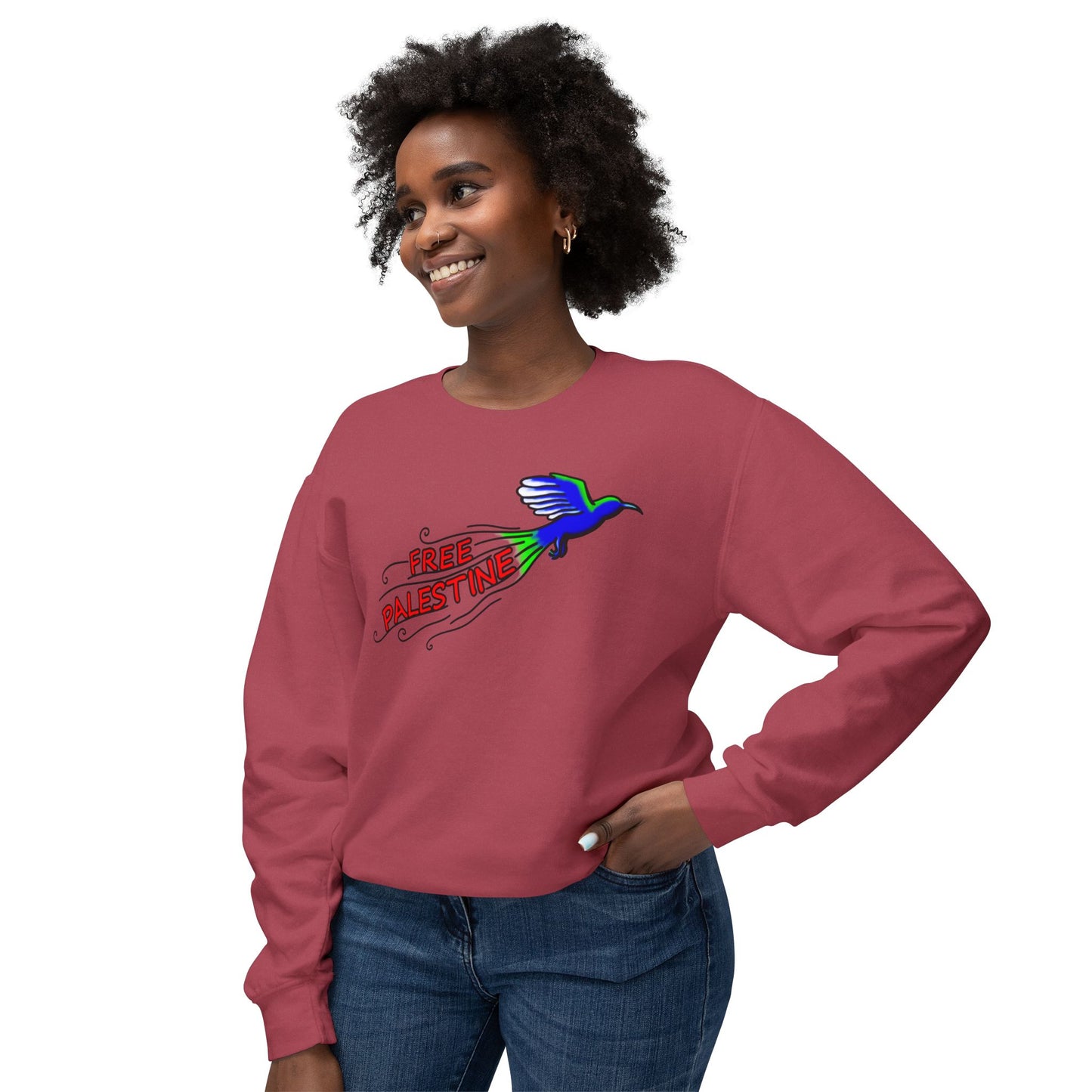 Unisex Lightweight Crewneck Sweatshirt - Free Palestine