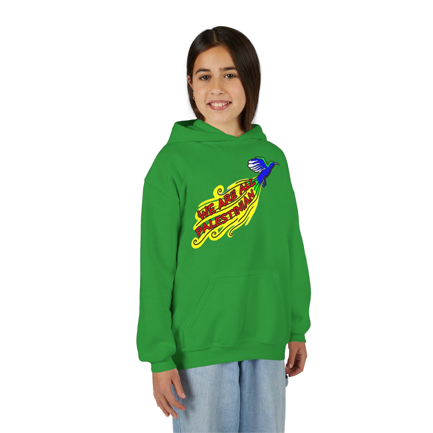 Youth Heavy Blend Hooded Sweatshirt - We are all Palestinian