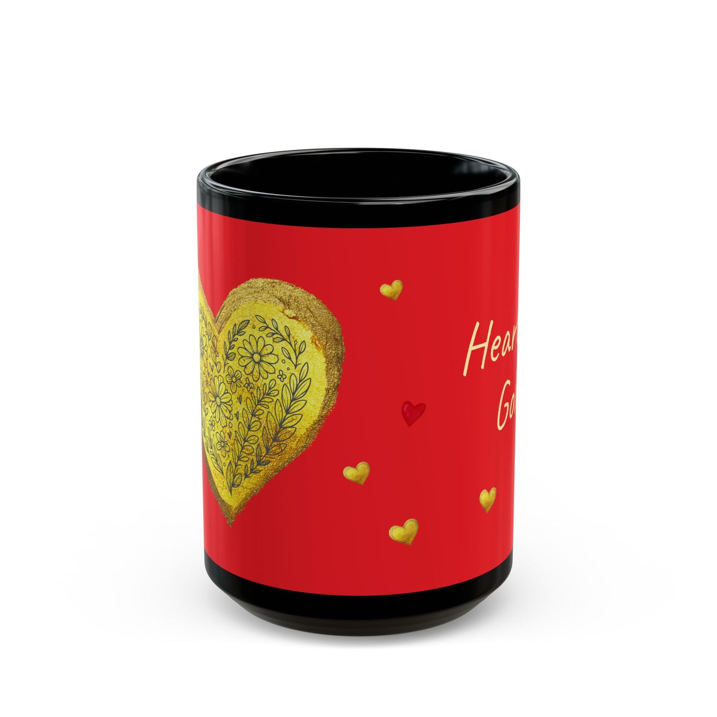 Red on Black Mug  - Heart of Gold (15oz)
