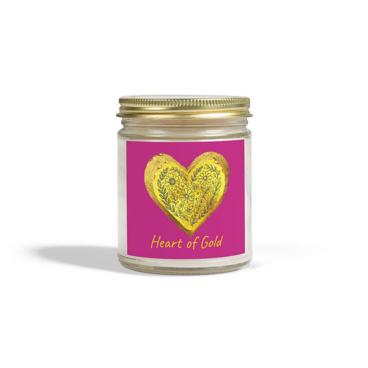 Scented Candle, Coconut Apricot Wax (9oz) - Pink