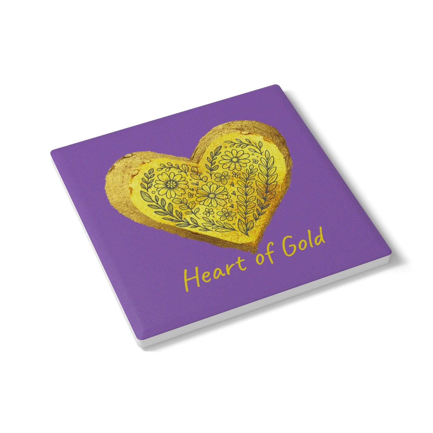 Purple Ceramic Coaster - Heart of Gold