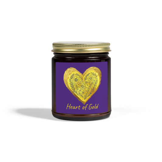Scented Candle, Coconut Apricot Wax (9oz) - Dark Purple