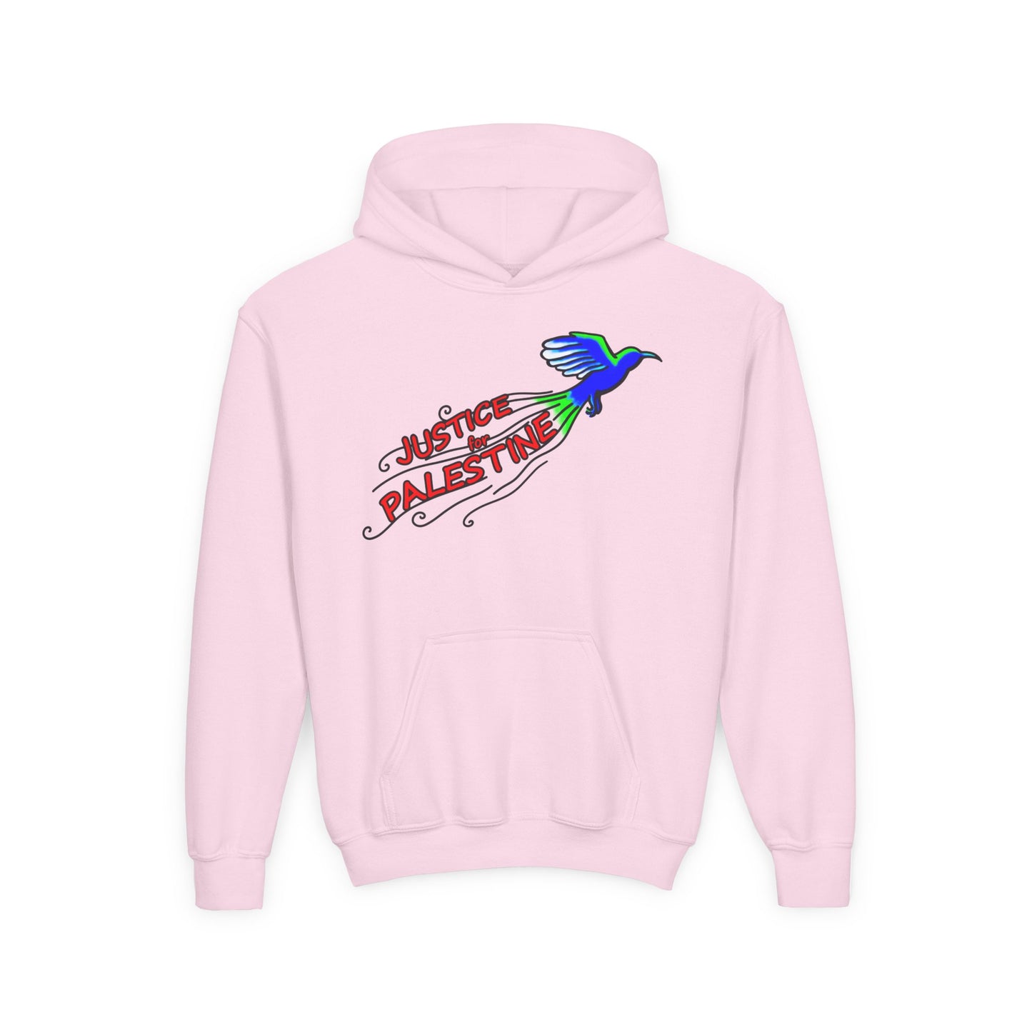 Youth Heavy Blend Hooded Sweatshirt - Justice for Palestine
