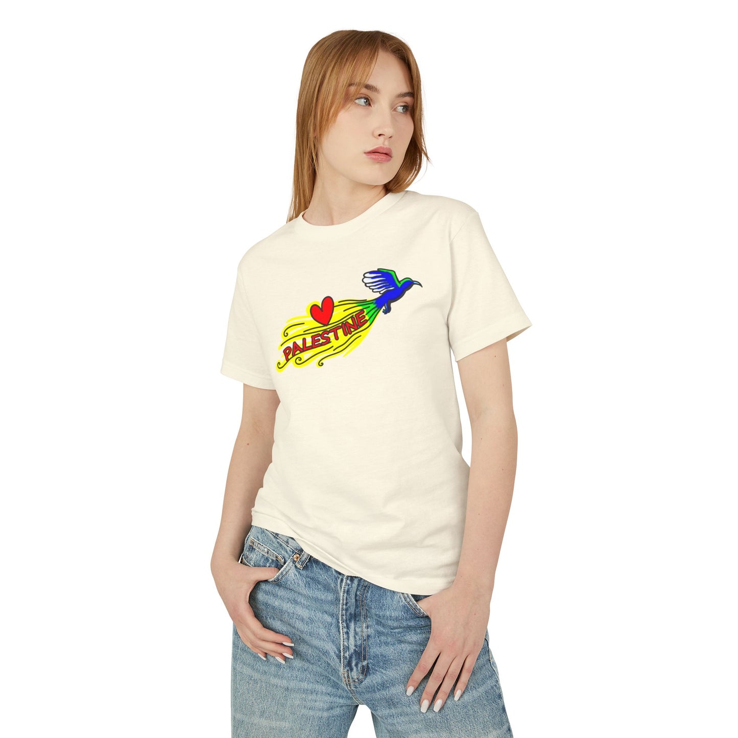 Unisex Heavyweight Cotton Tee - Love Palestine