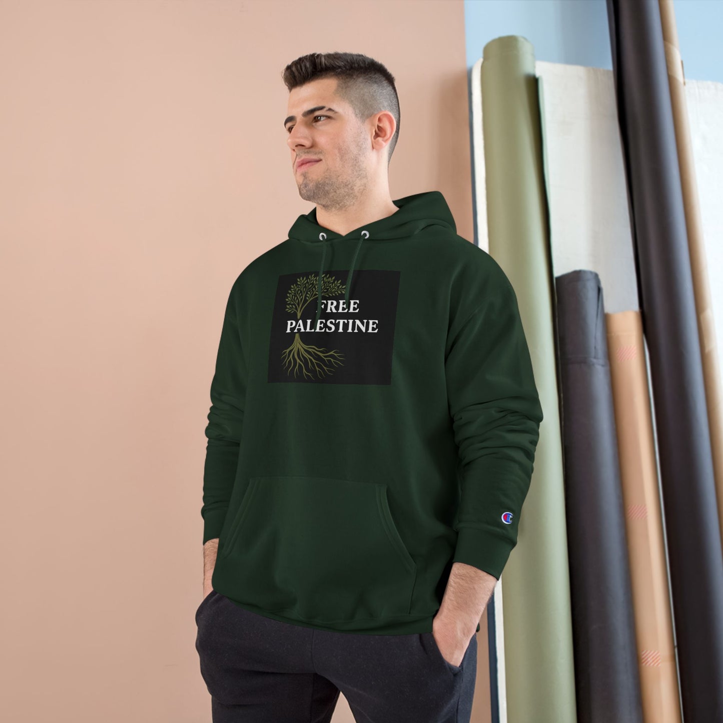 Champion Hoodie - Free Palestine (Olive Tree Roots Edition)