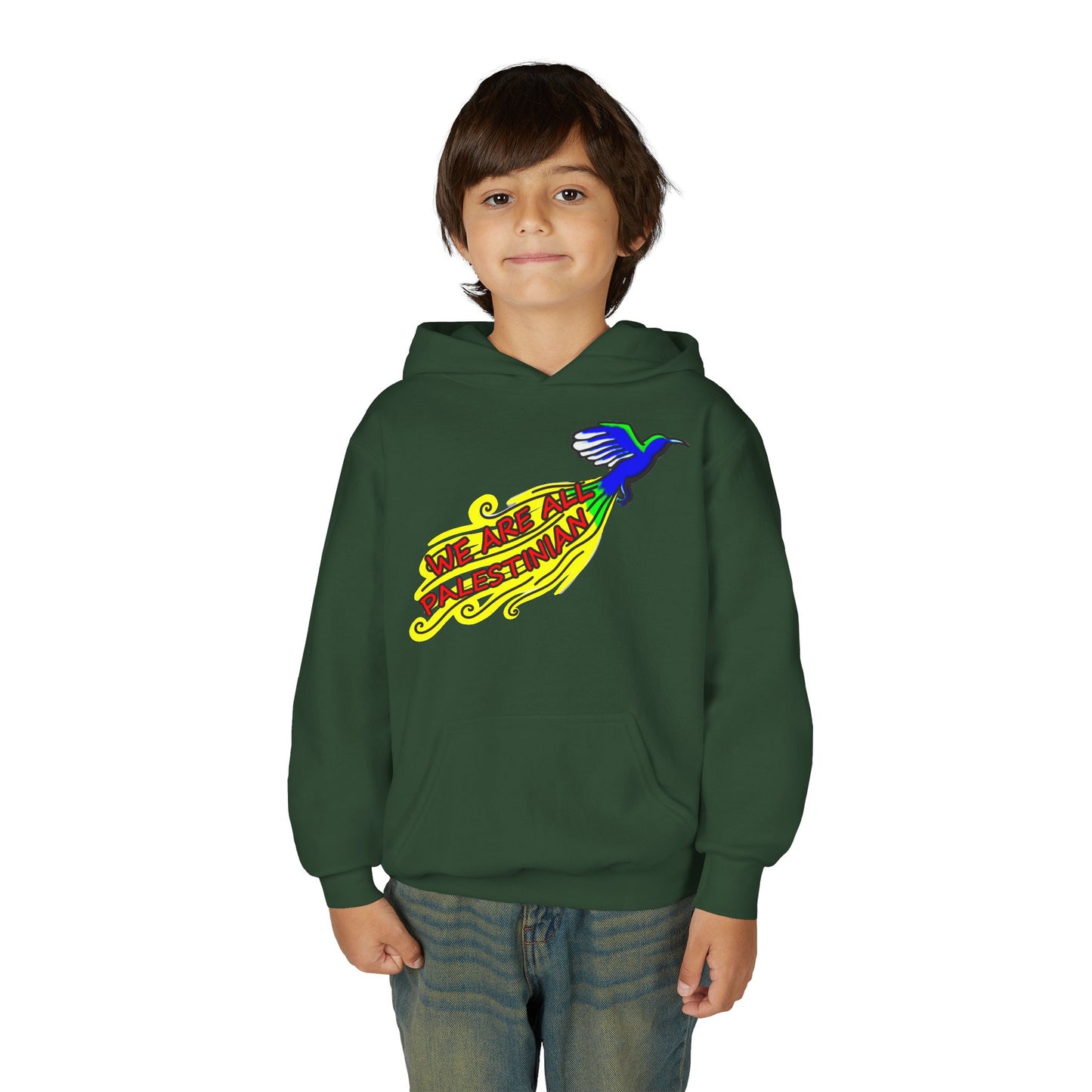 Youth Heavy Blend Hooded Sweatshirt - We are all Palestinian