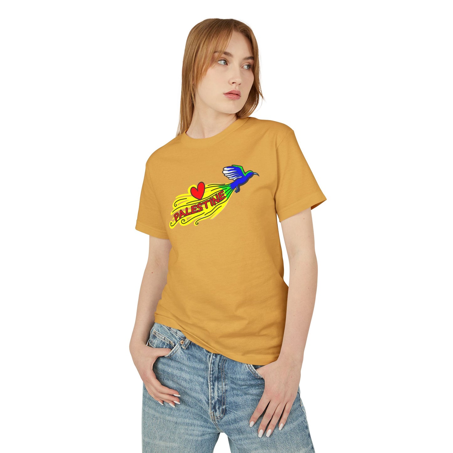 Unisex Heavyweight Cotton Tee - Love Palestine