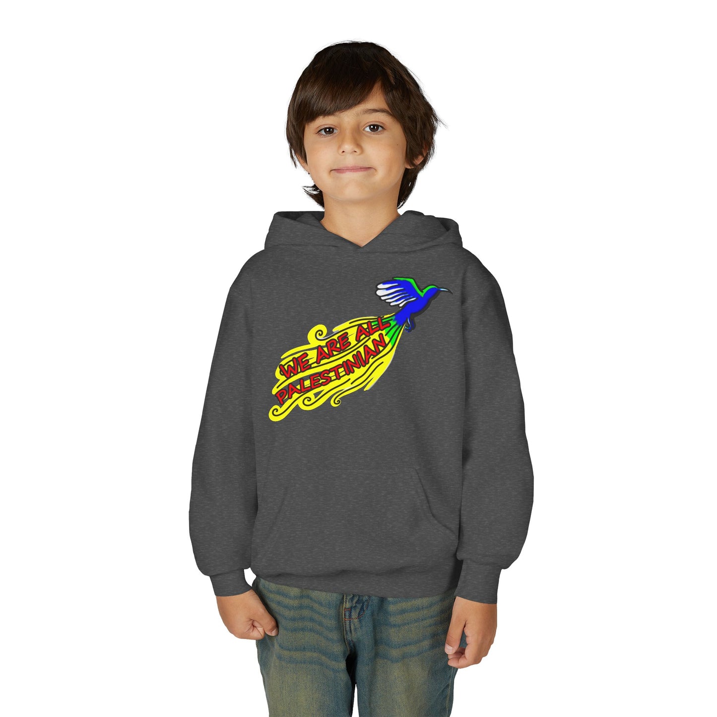 Youth Heavy Blend Hooded Sweatshirt - We are all Palestinian