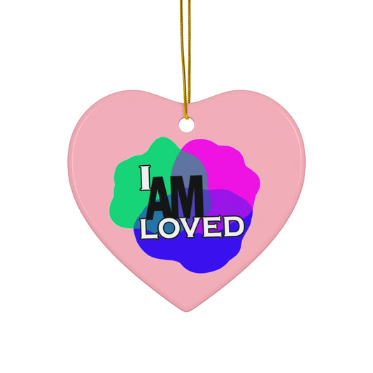 Ceramic Decor (Pink Heart) - "I Am Loved"