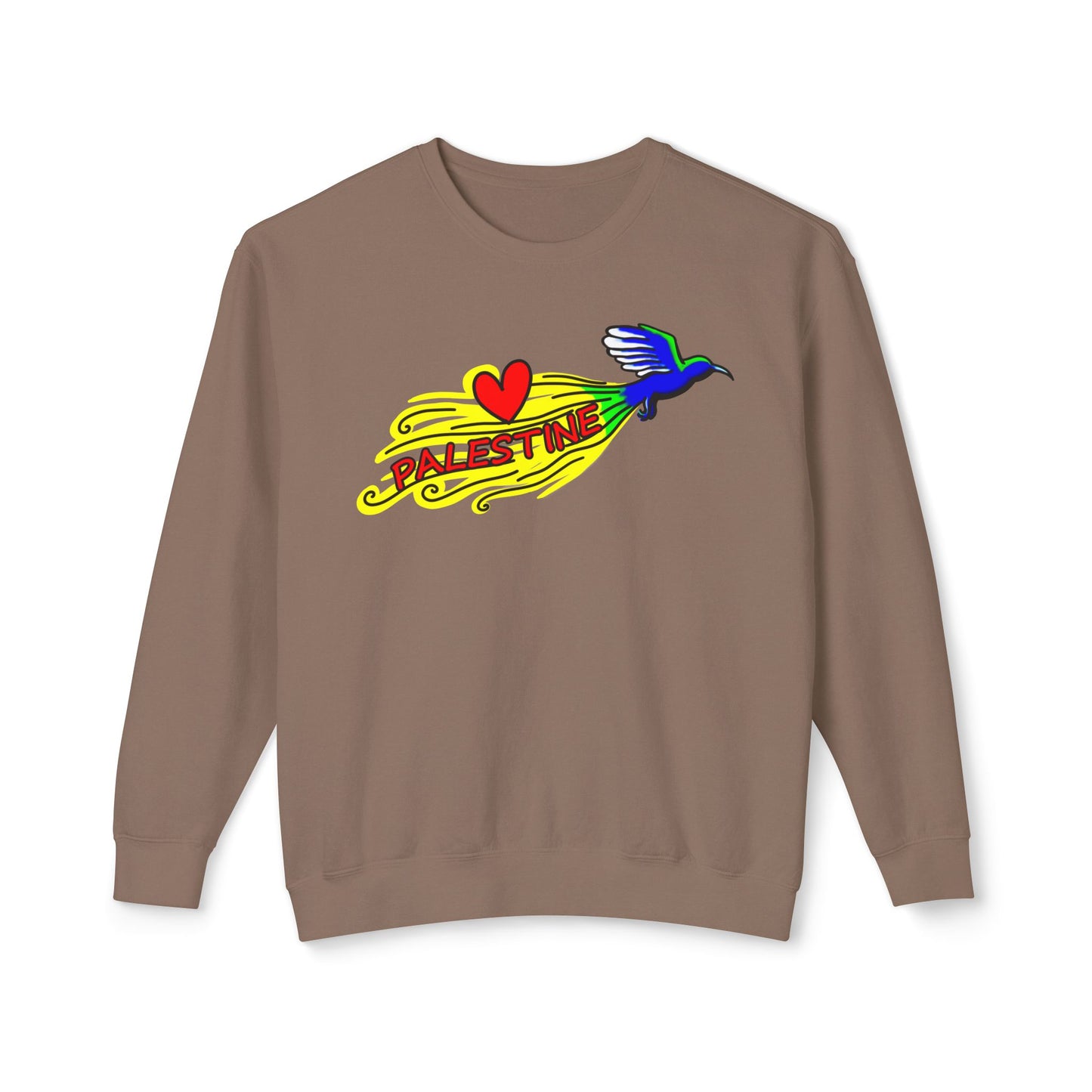 Unisex Lightweight Crewneck Sweatshirt - Love Palestine