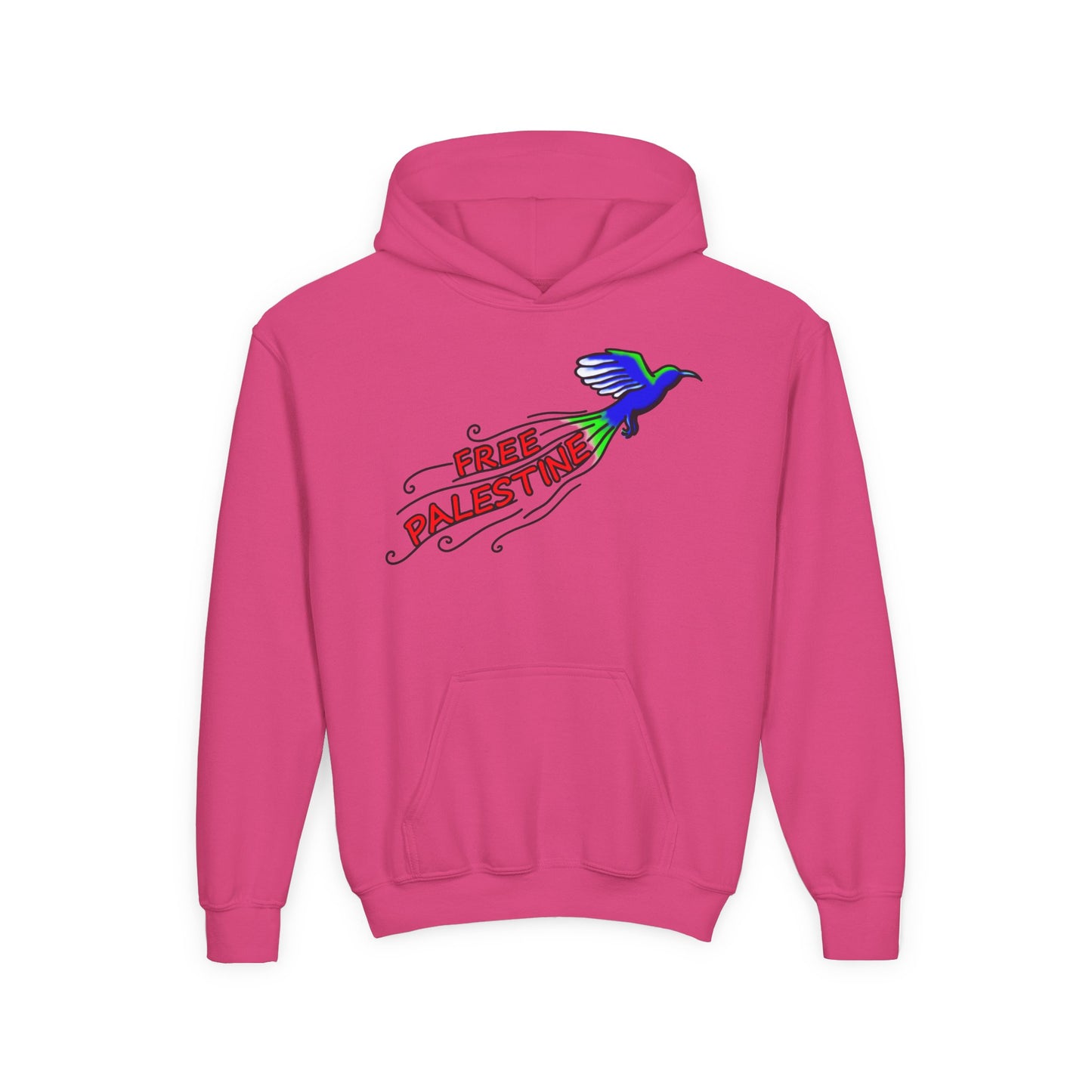 Youth Heavy Blend Hooded Sweatshirt - Free Palestine