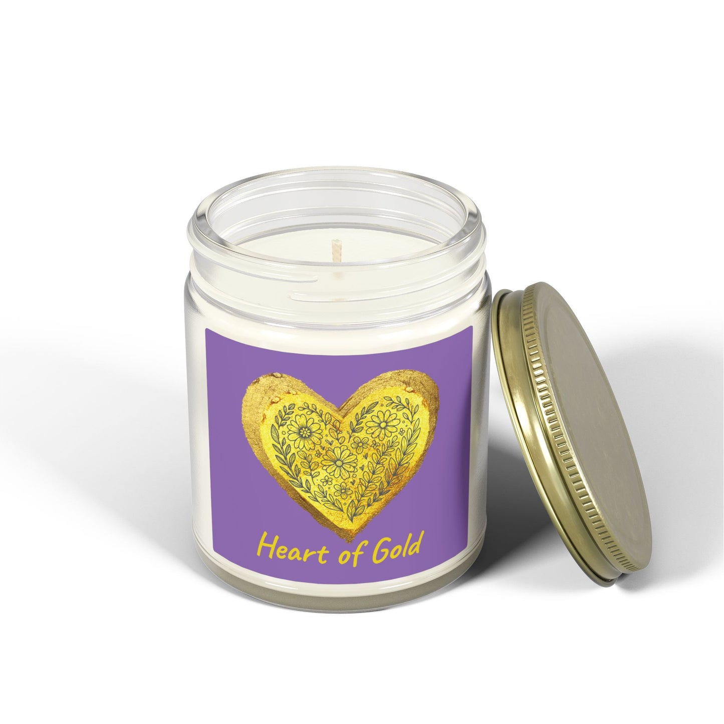 Scented Candle, Coconut Apricot Wax (9oz) - Light Purple