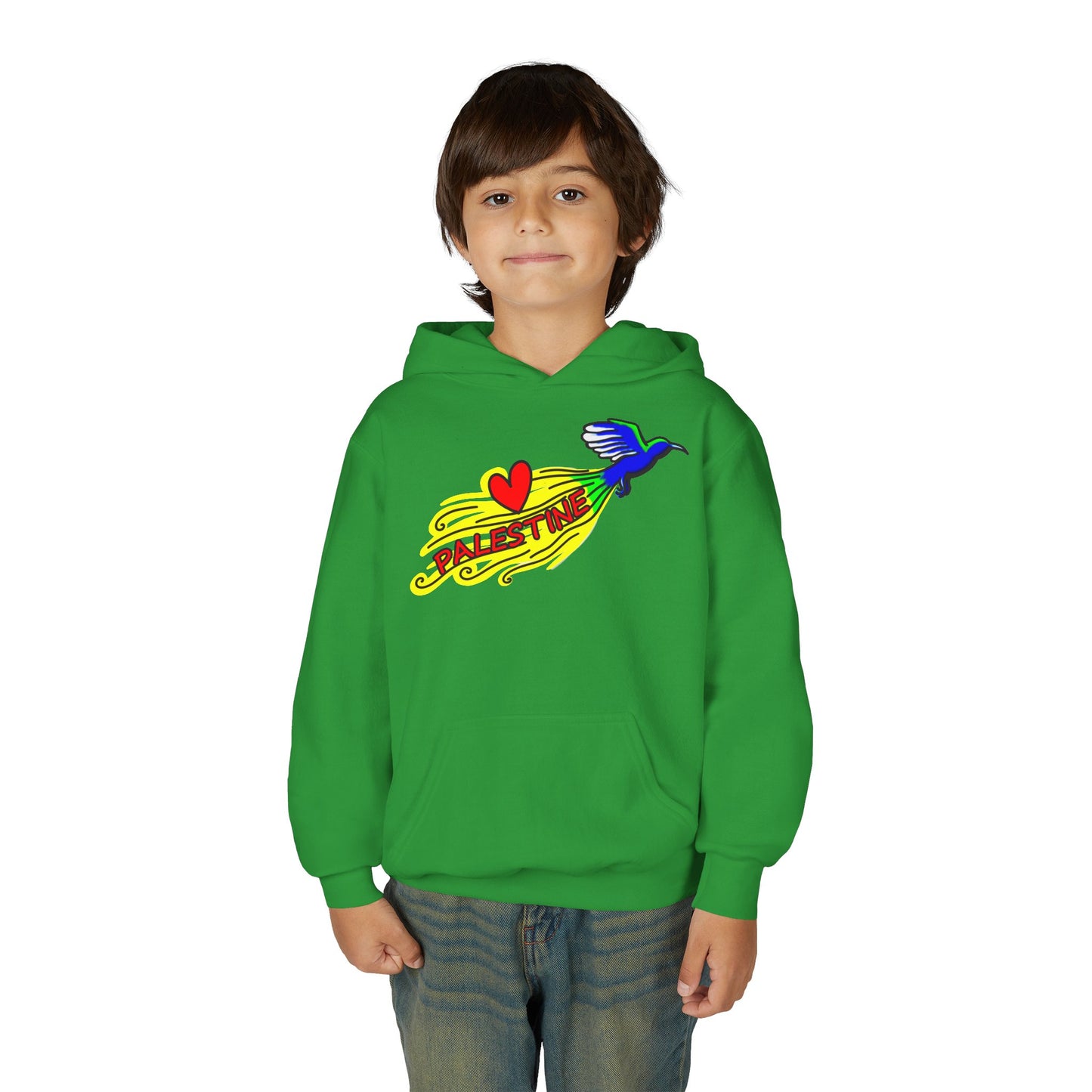 Youth Heavy Blend Hooded Sweatshirt - Love Palestine