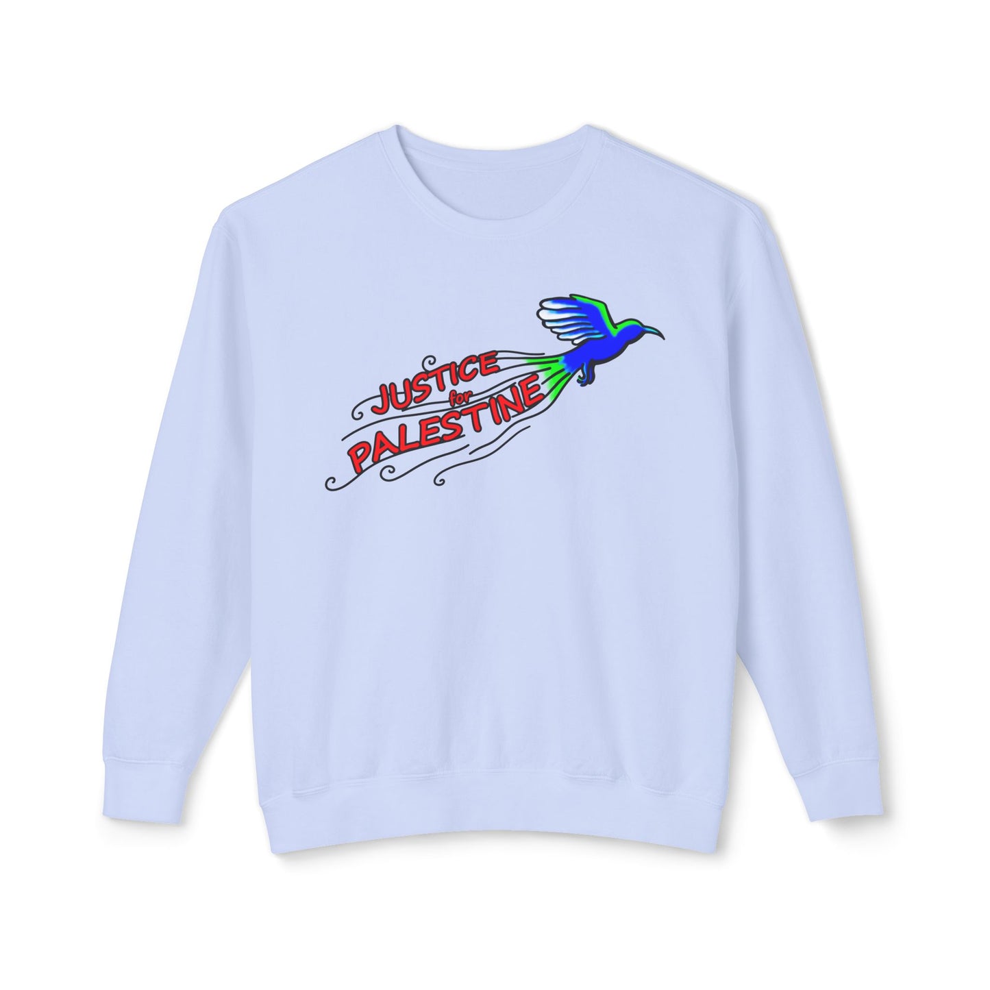 Unisex Lightweight Crewneck Sweatshirt - Justice for Palestine